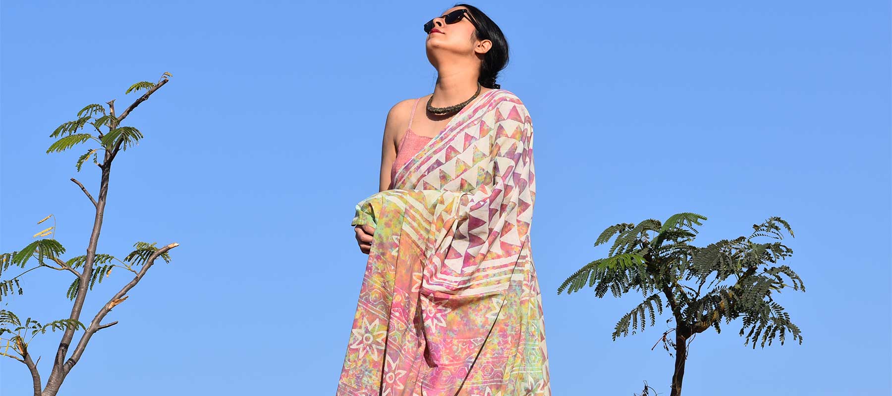Hand block print designer sarees