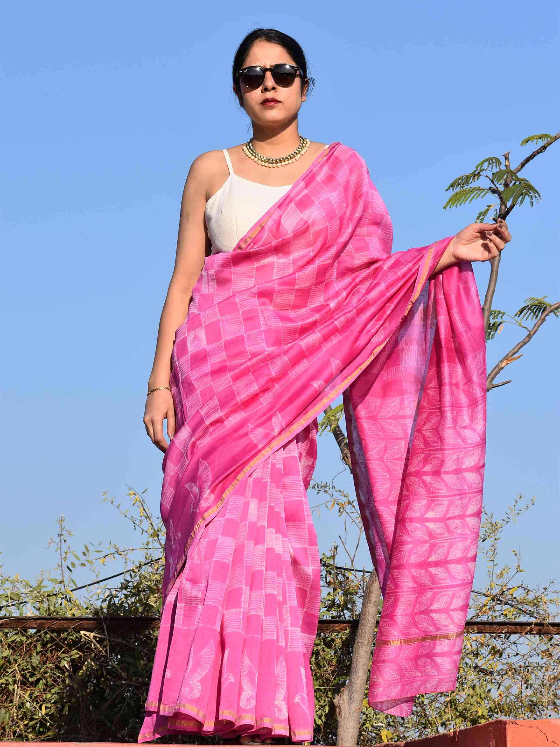 Buy Shibori Chanderi Silk Sarees Online