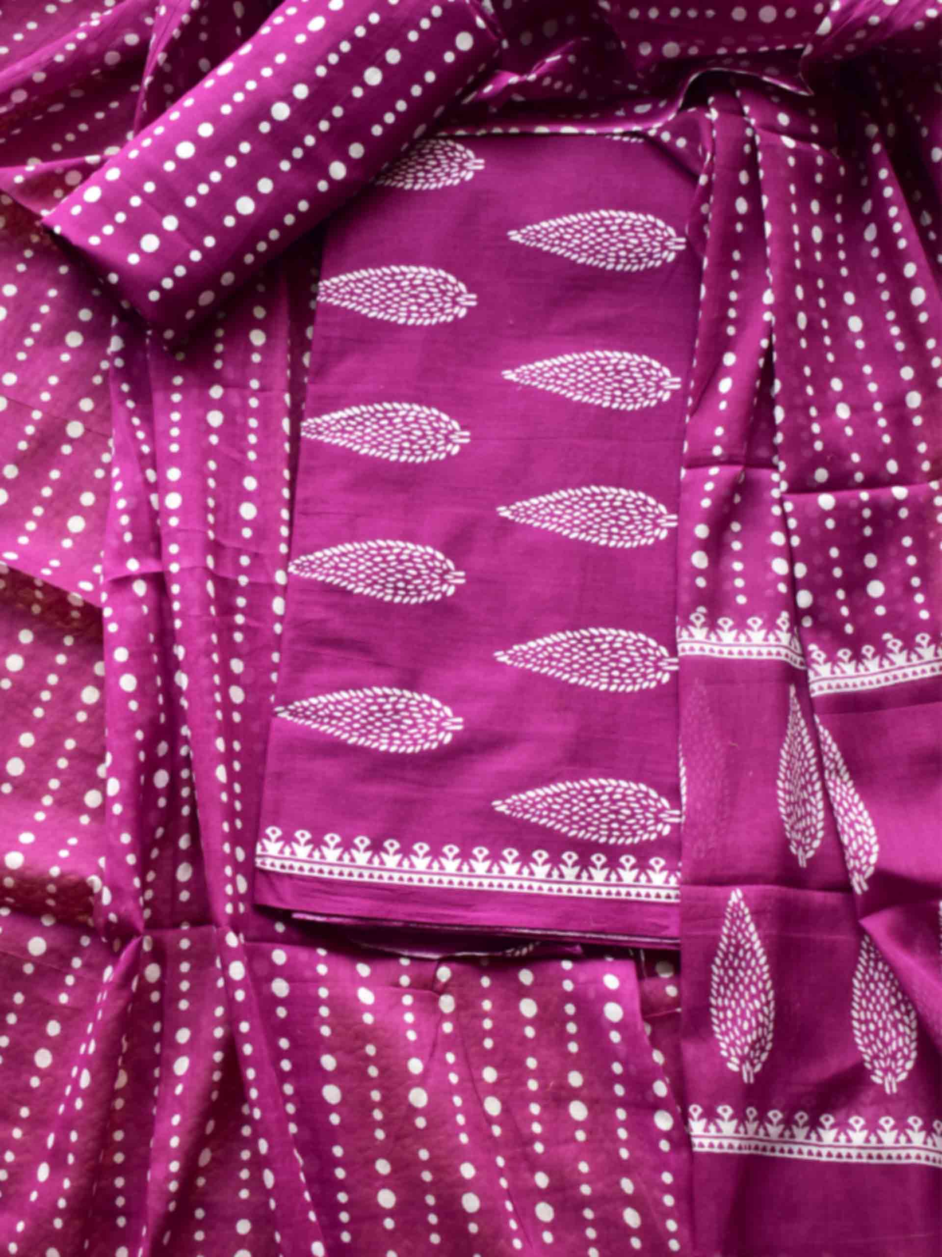 Wineyards Cotton 3 pc suit set