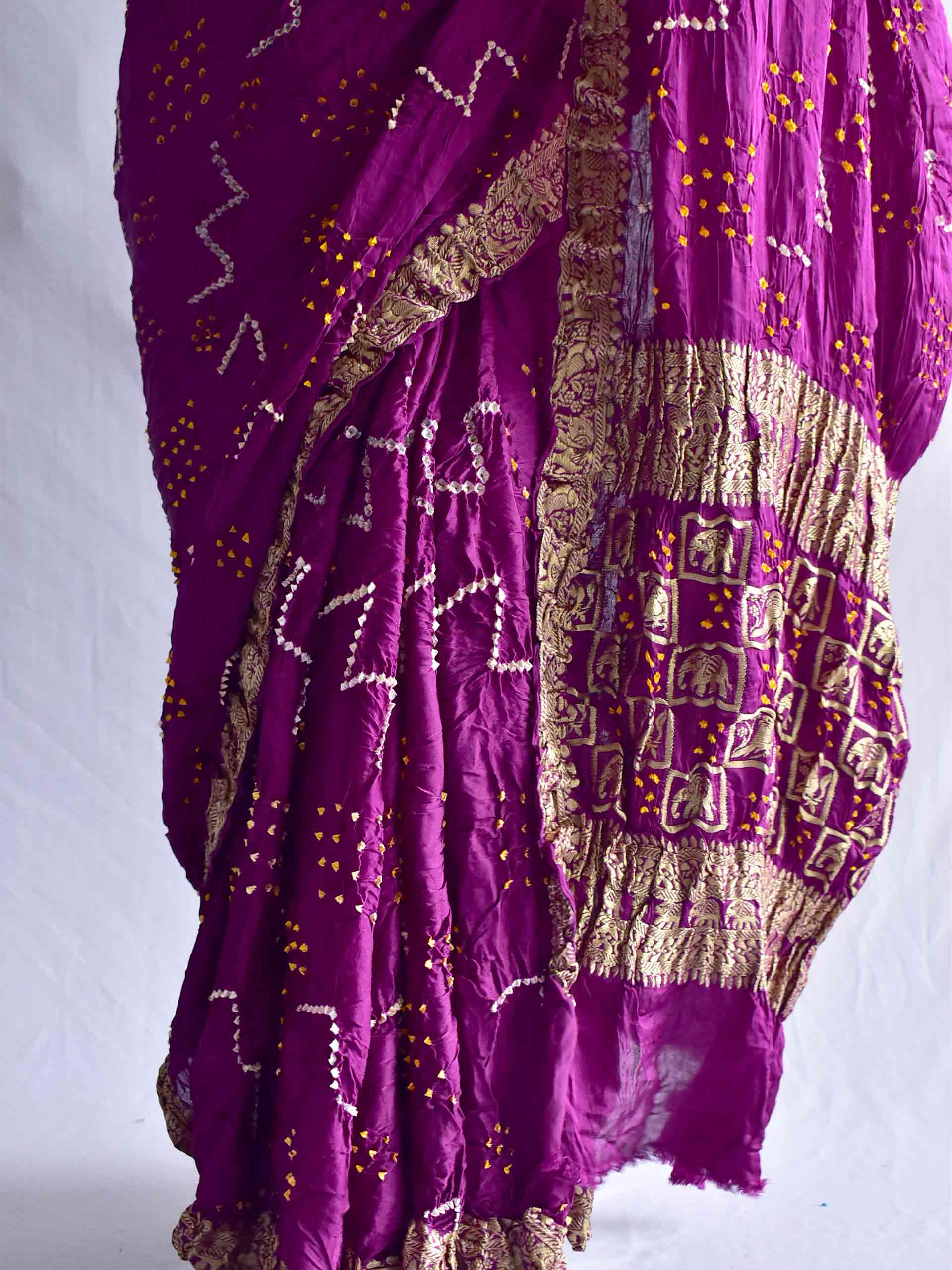 Rubaai - Bandhani Gajji Silk Saree