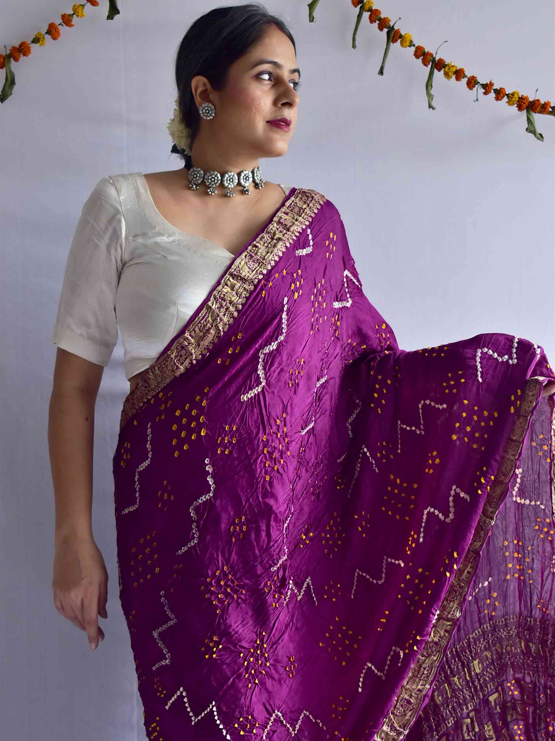 Rubaai - Bandhani Gajji Silk Saree