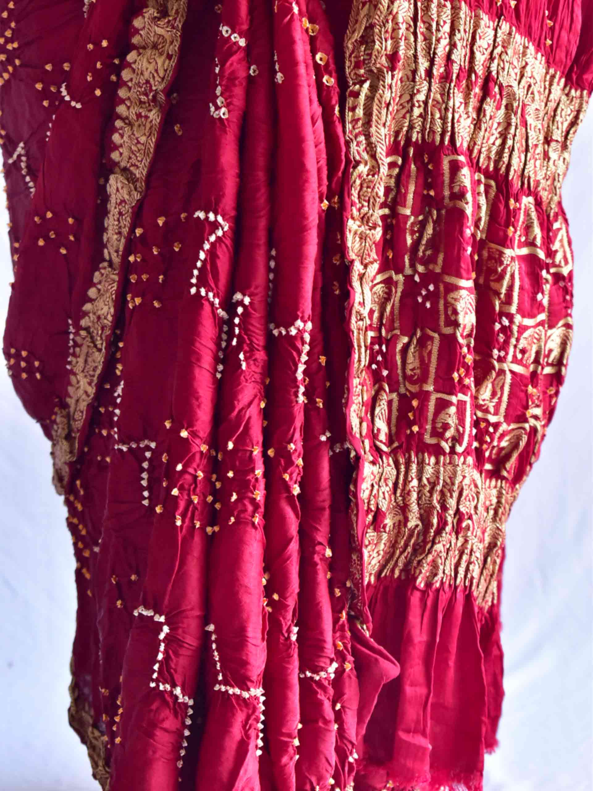 sindura - Bandhani Gajji Silk Saree