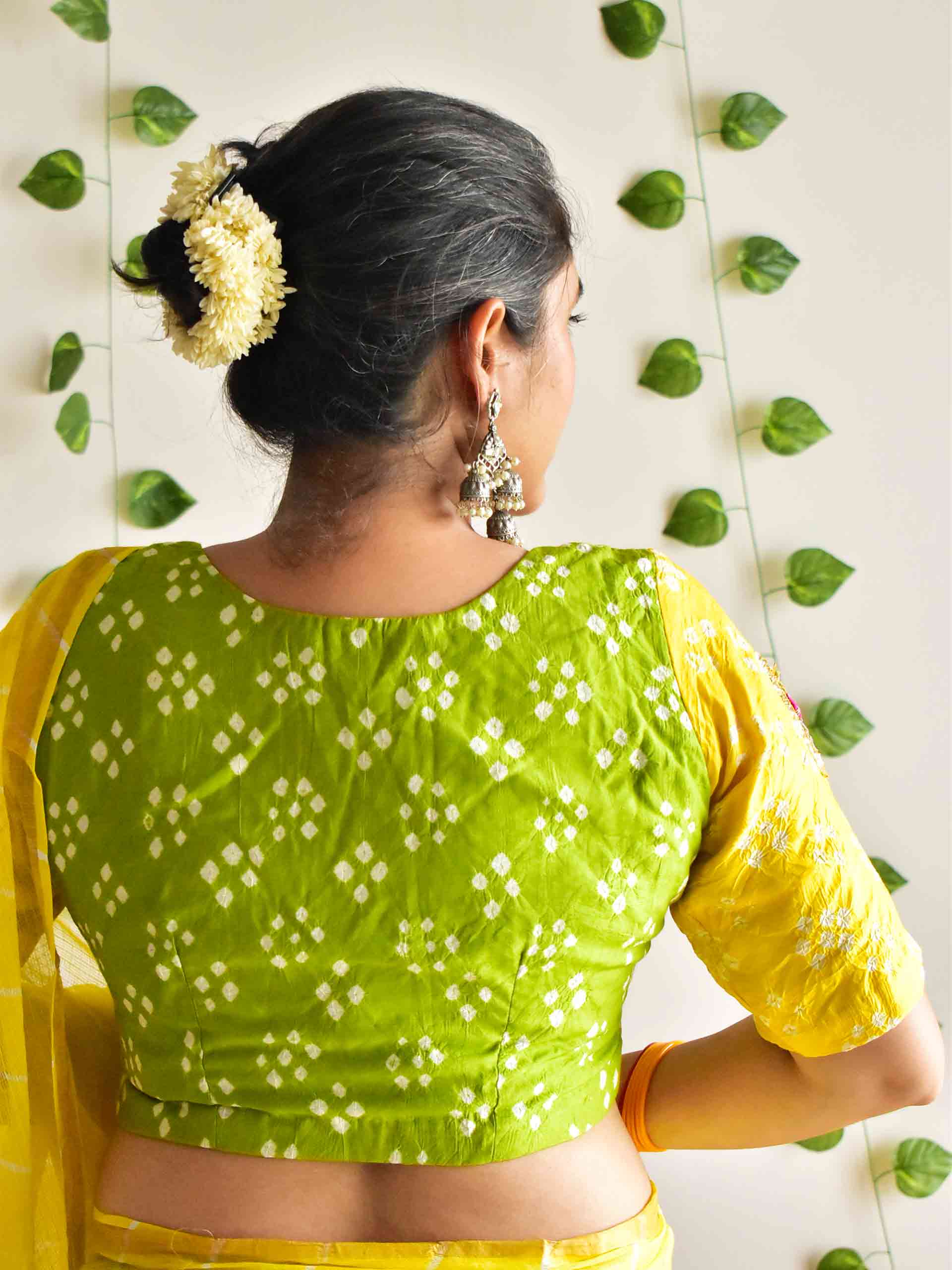 Mithaas - Handloom Chanderi silk Bandhani Blouse