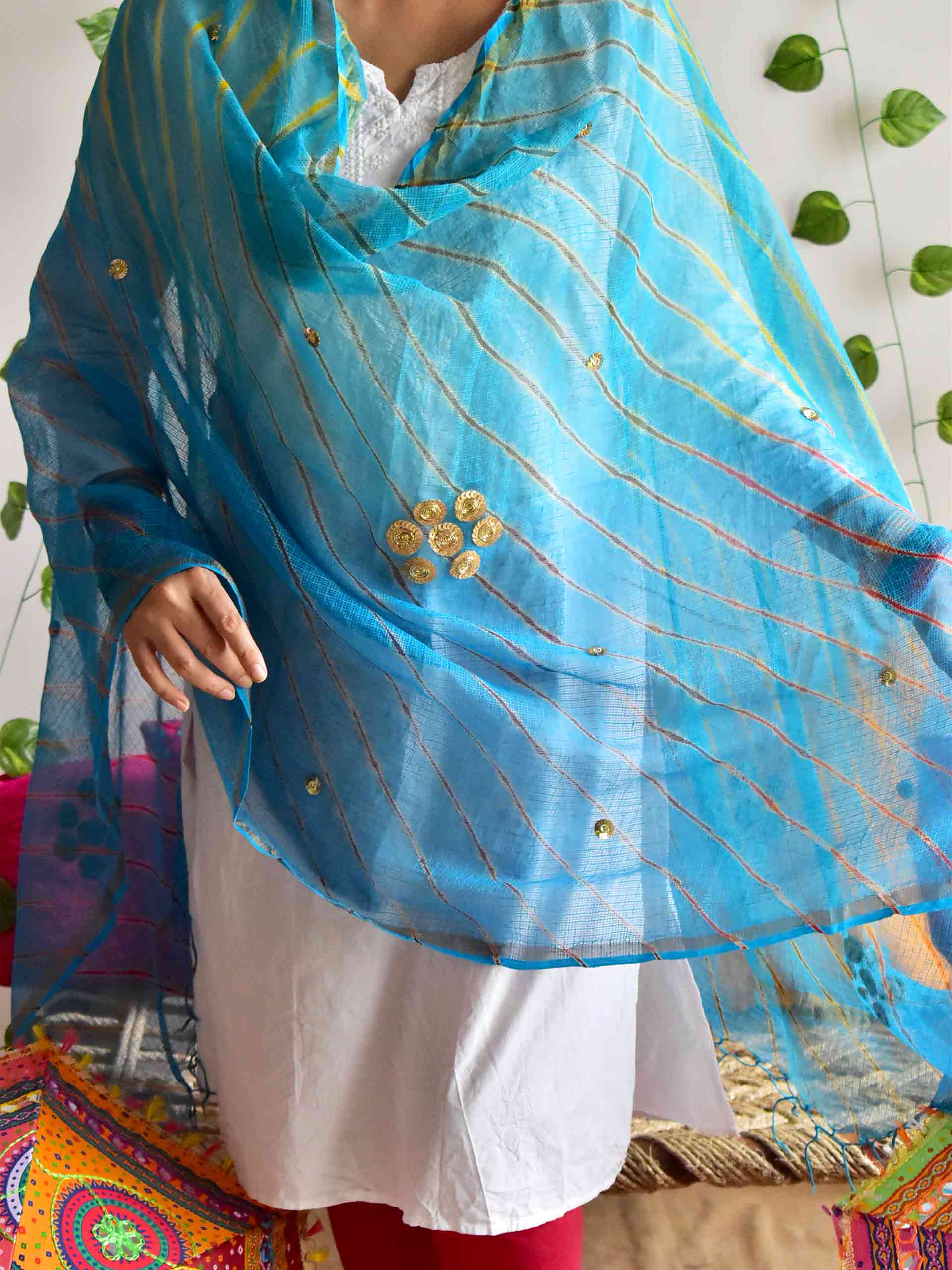 Sindhara - leheriya sequin Kota Doria Dupatta