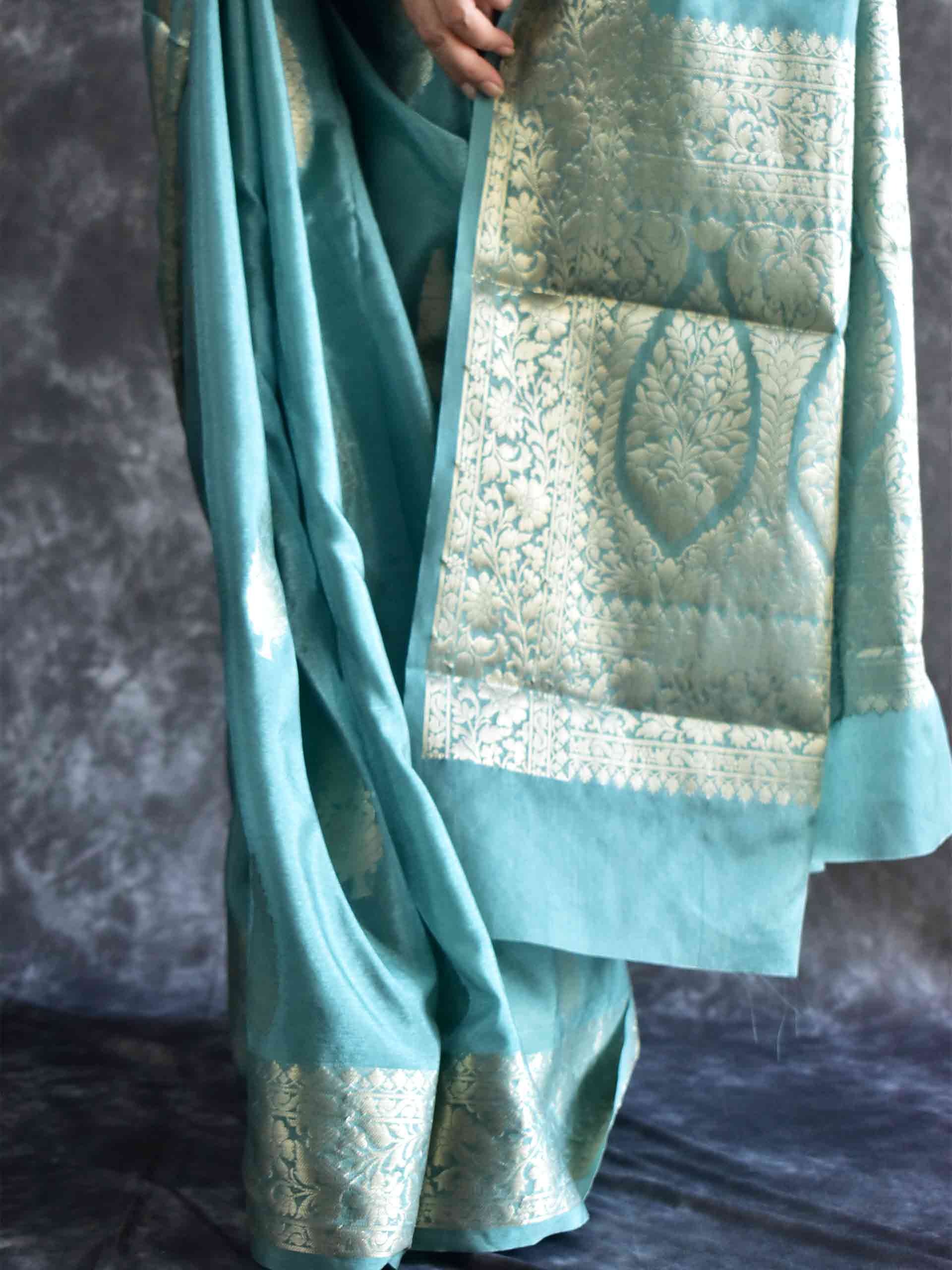 Melon - silk saree
