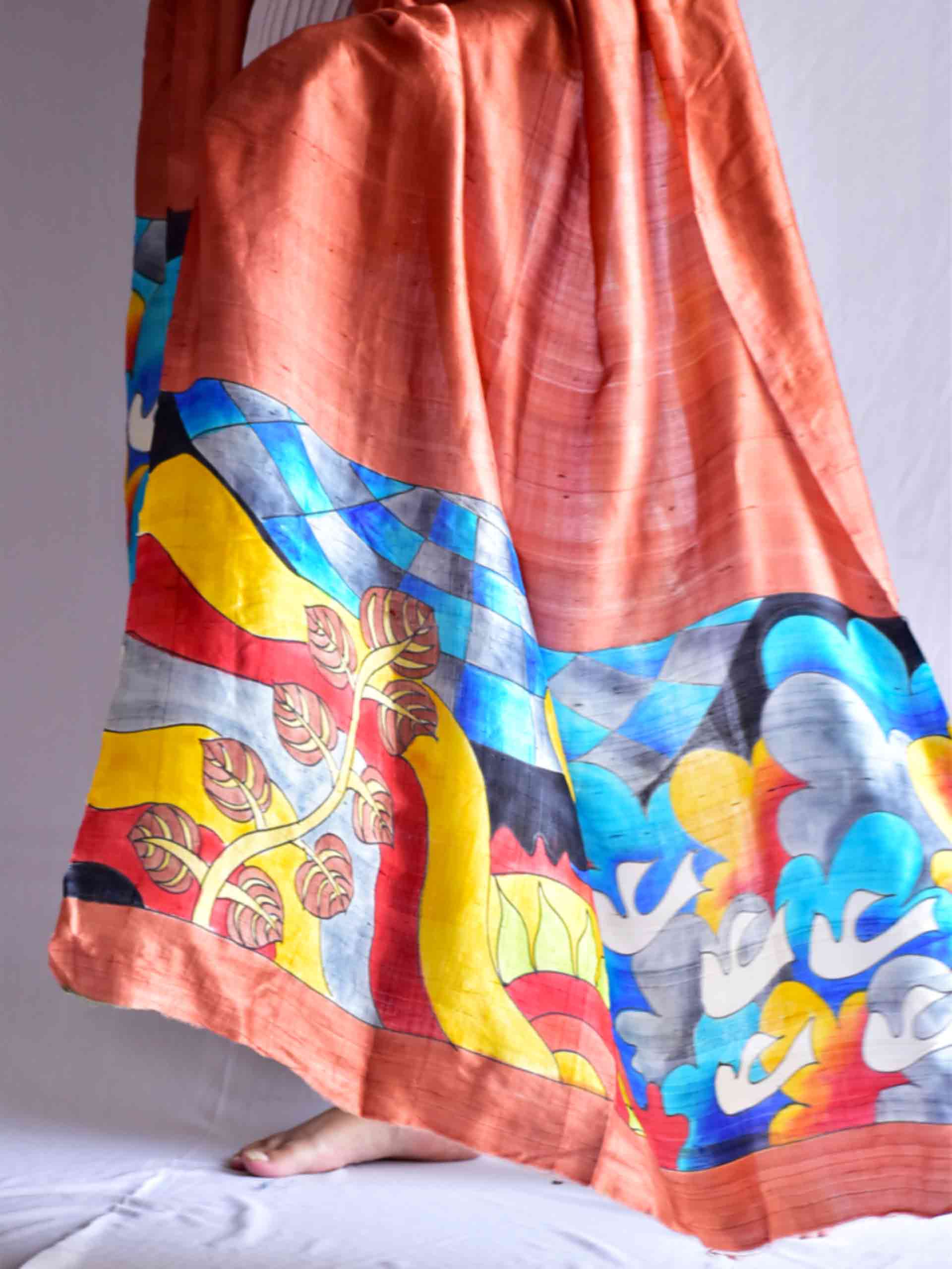 Dunes - Hand painted mulberry silk Dupatta