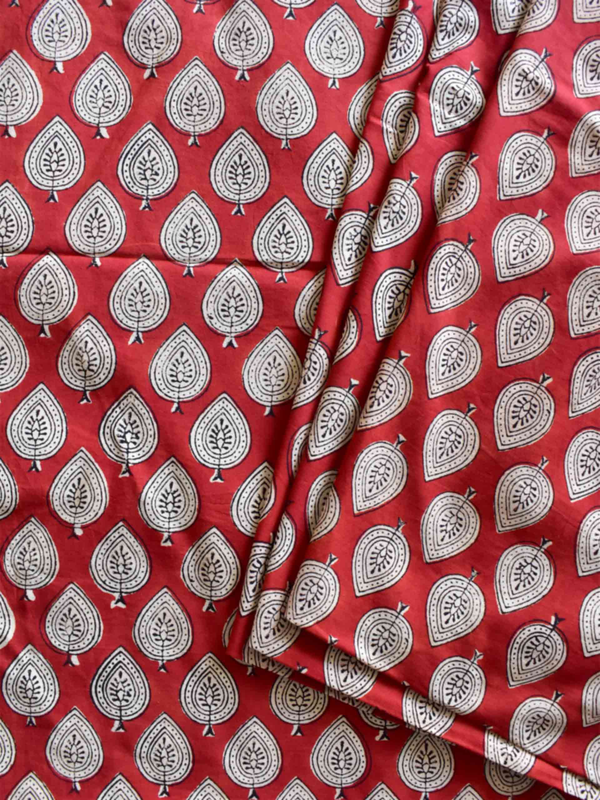 Leaf - Hand block printed Cotton fabric 200 per meter