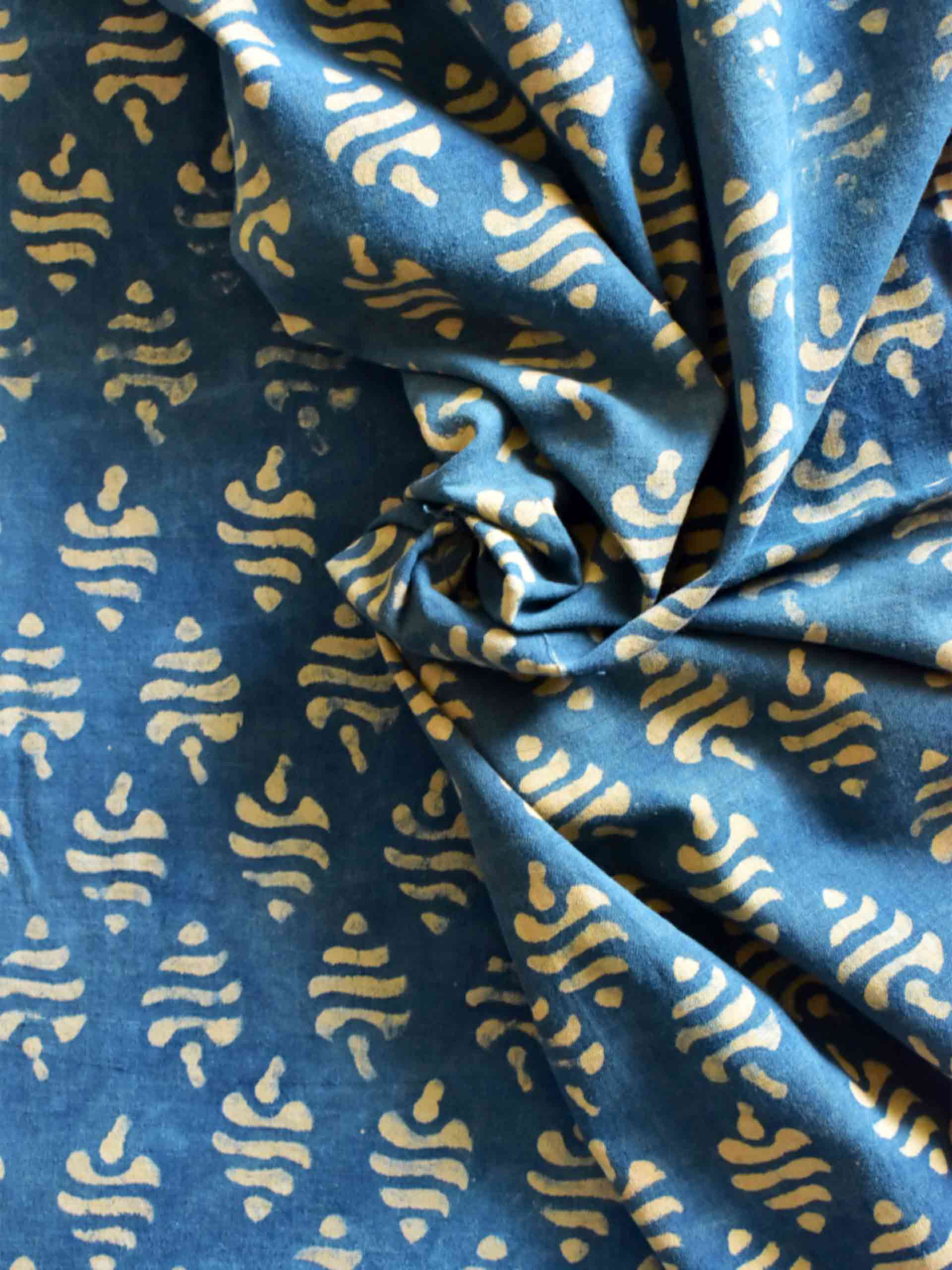 symbol - Hand block printed Cotton slub fabric 280 per meter