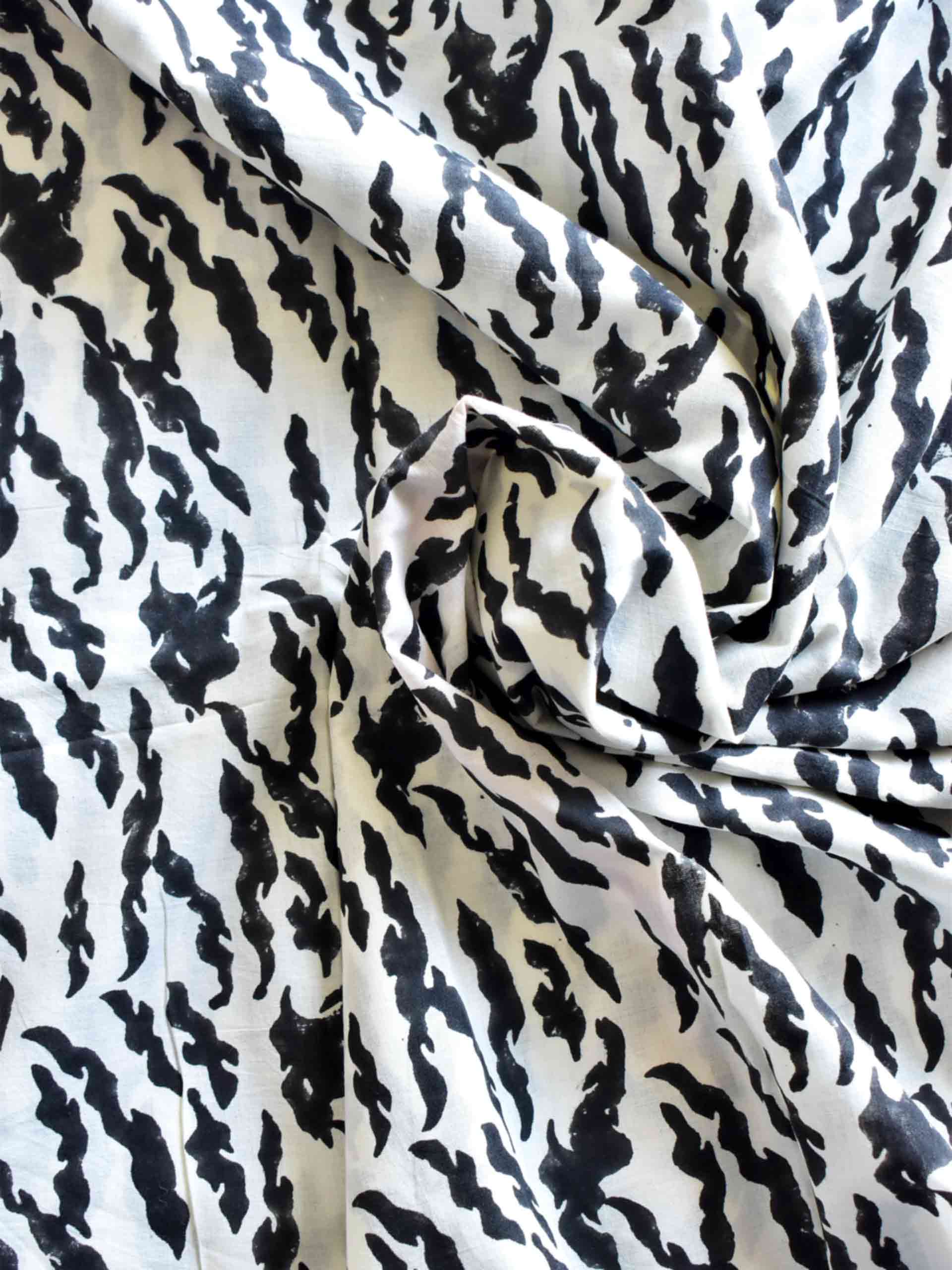 tiger - Hand block printed Cotton fabric 350 per meter