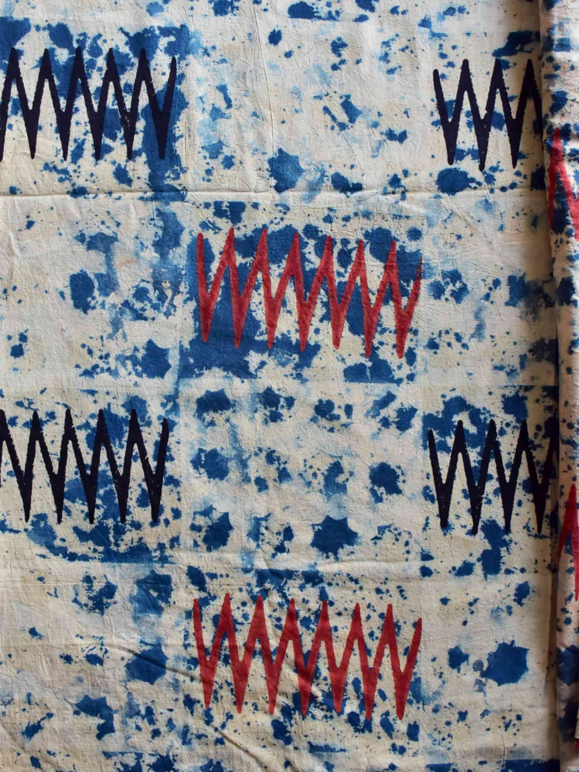 zig zag - Hand block printed Cotton fabric 620 per meter