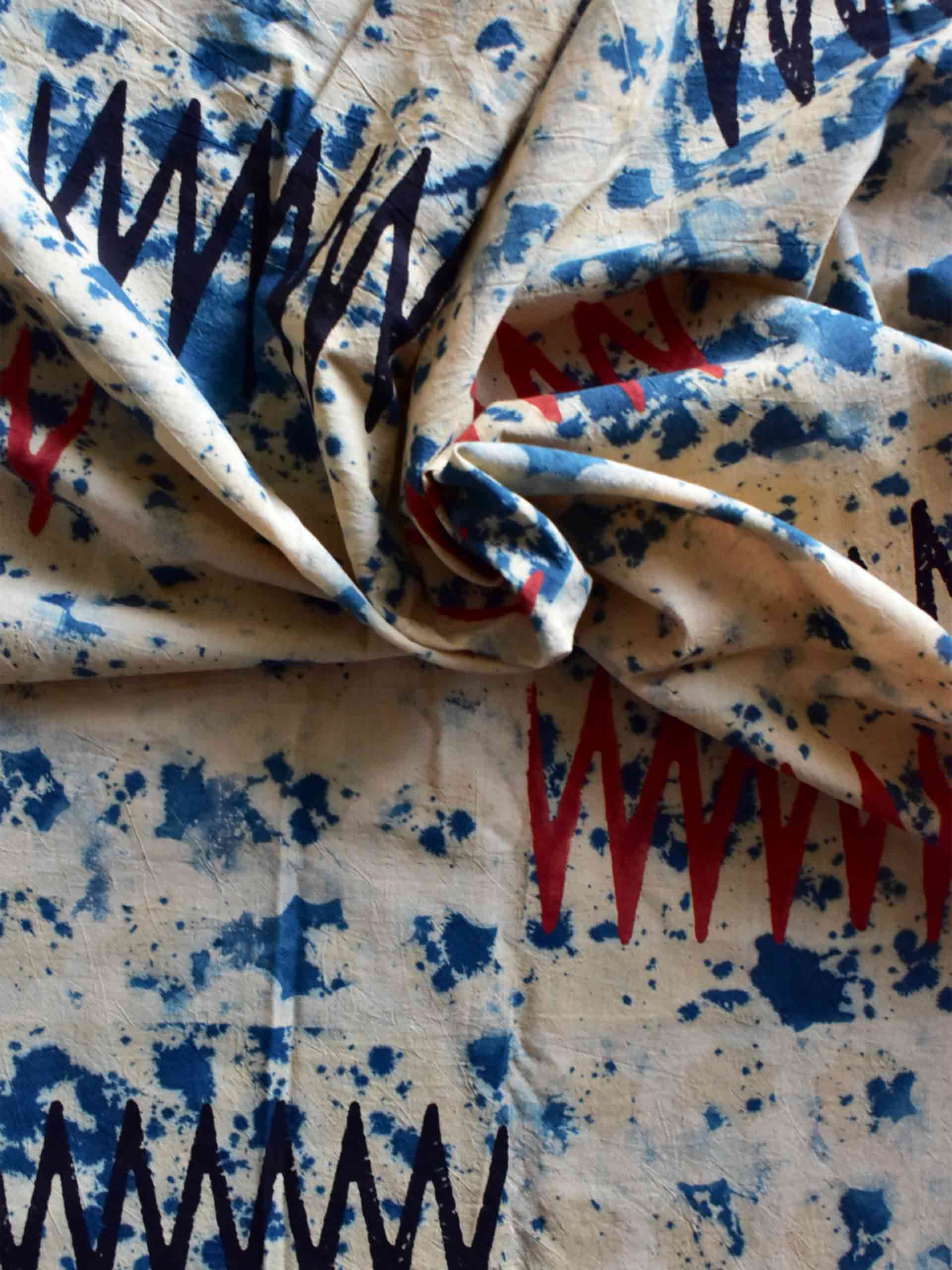 zig zag - Hand block printed Cotton fabric 620 per meter