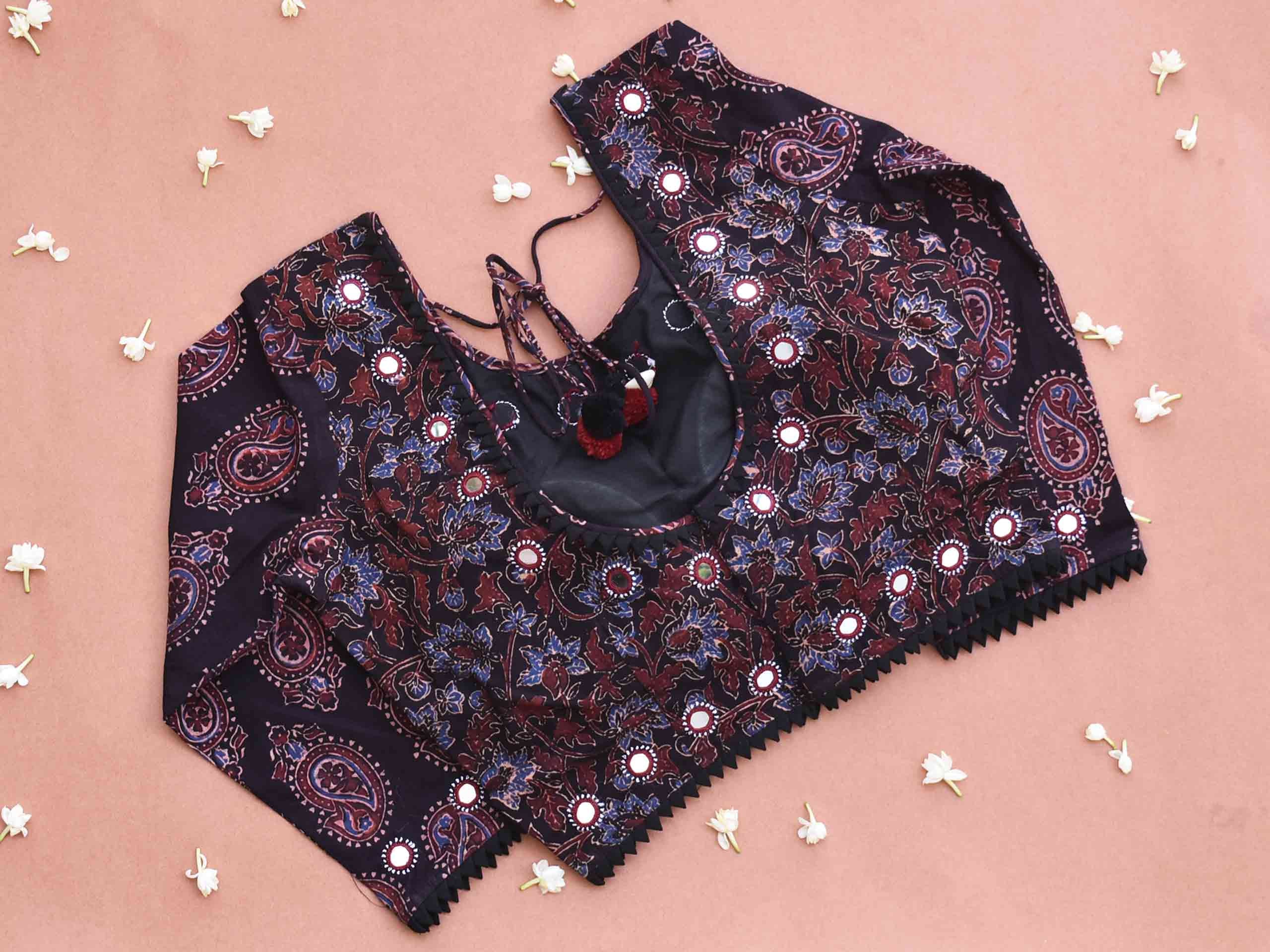Sample 004 - Ajrakh Kutch mirror work blouse