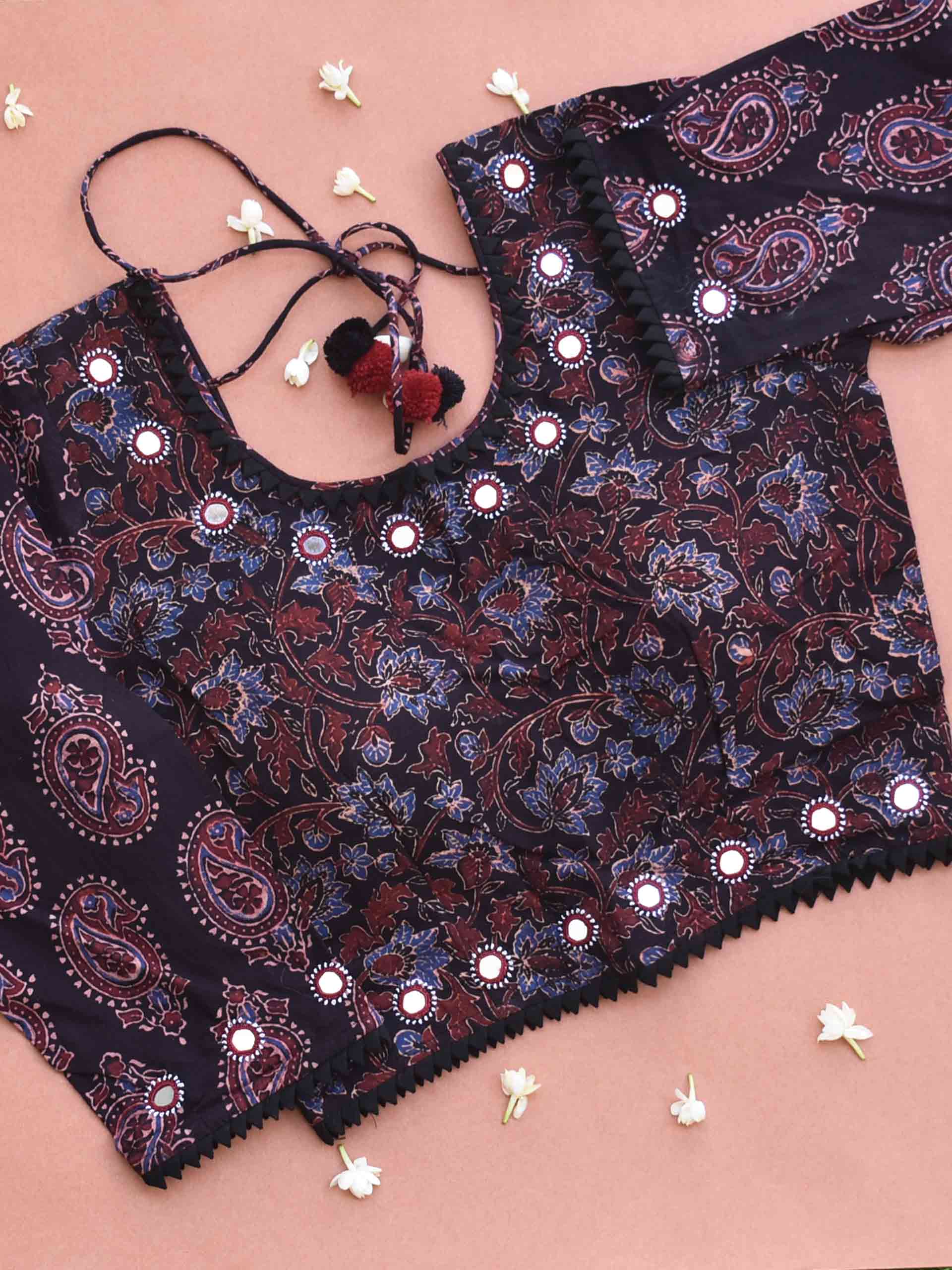 Sample 004 - Ajrakh Kutch mirror work blouse