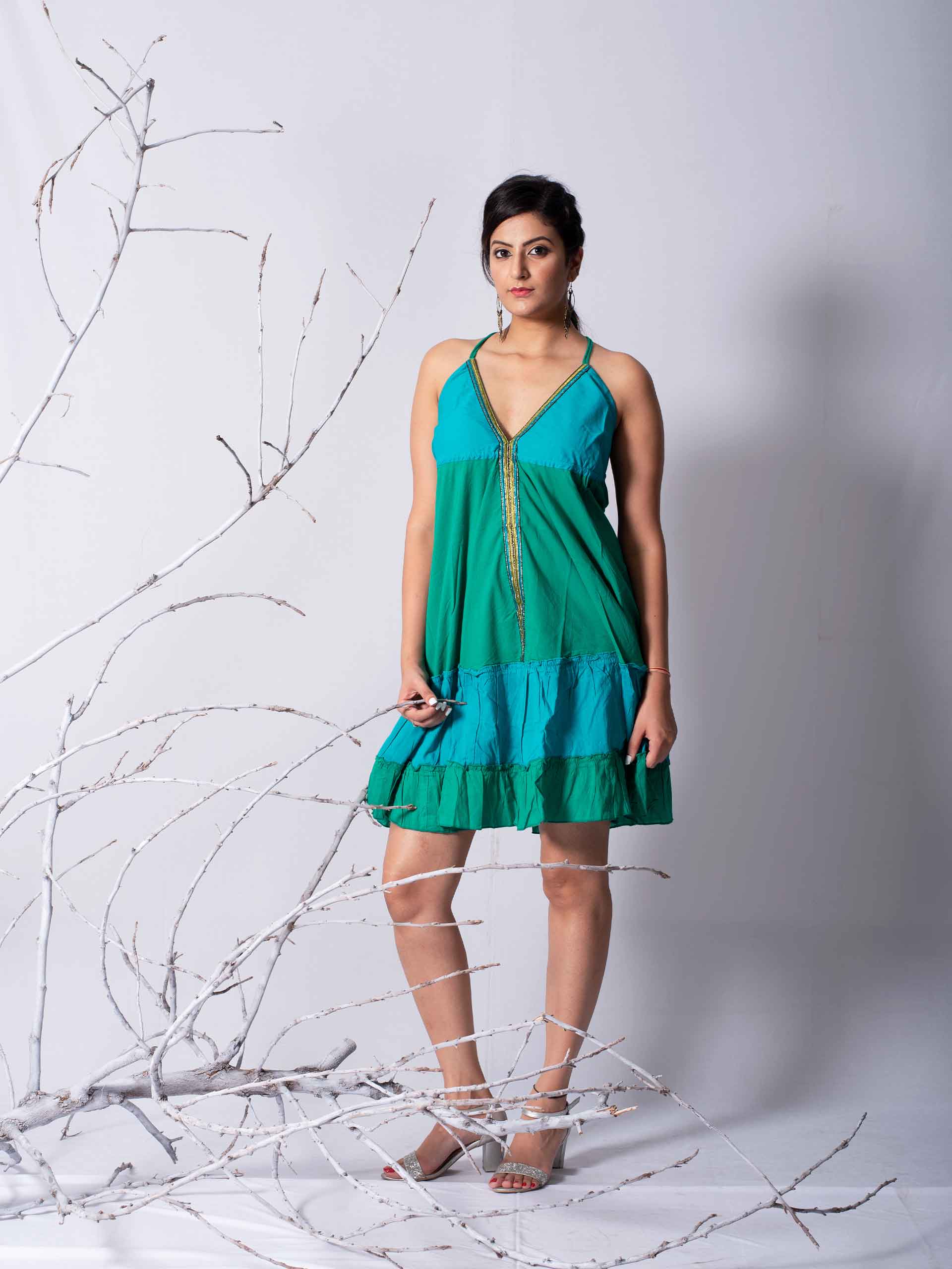 Moss- cotton short Dress