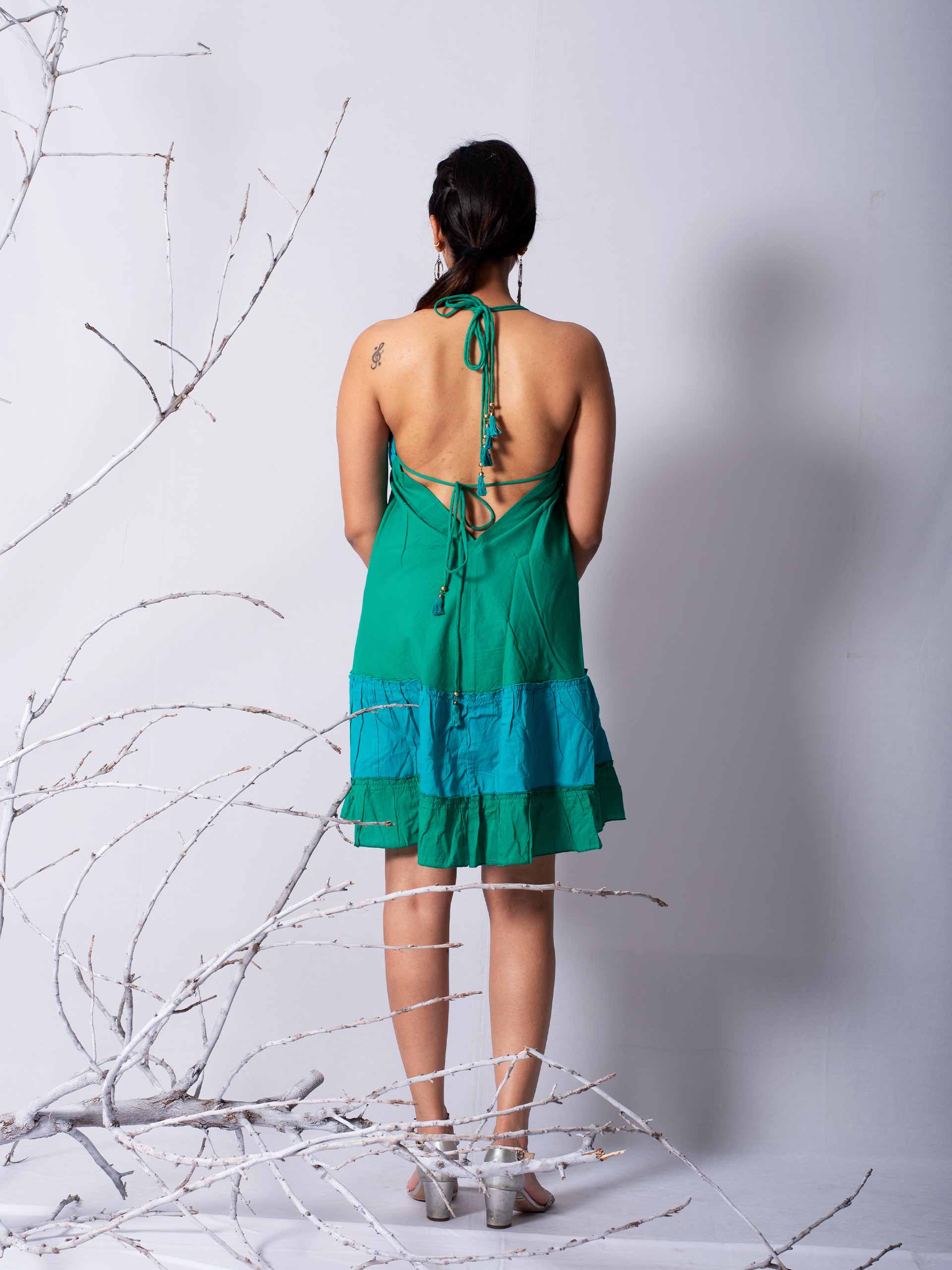 Moss- cotton short Dress