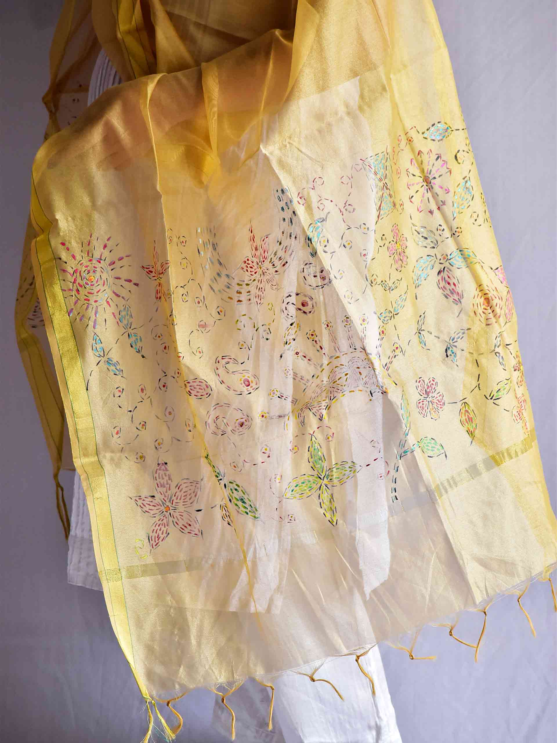 Mitha - Hand painted chanderi silk Dupatta