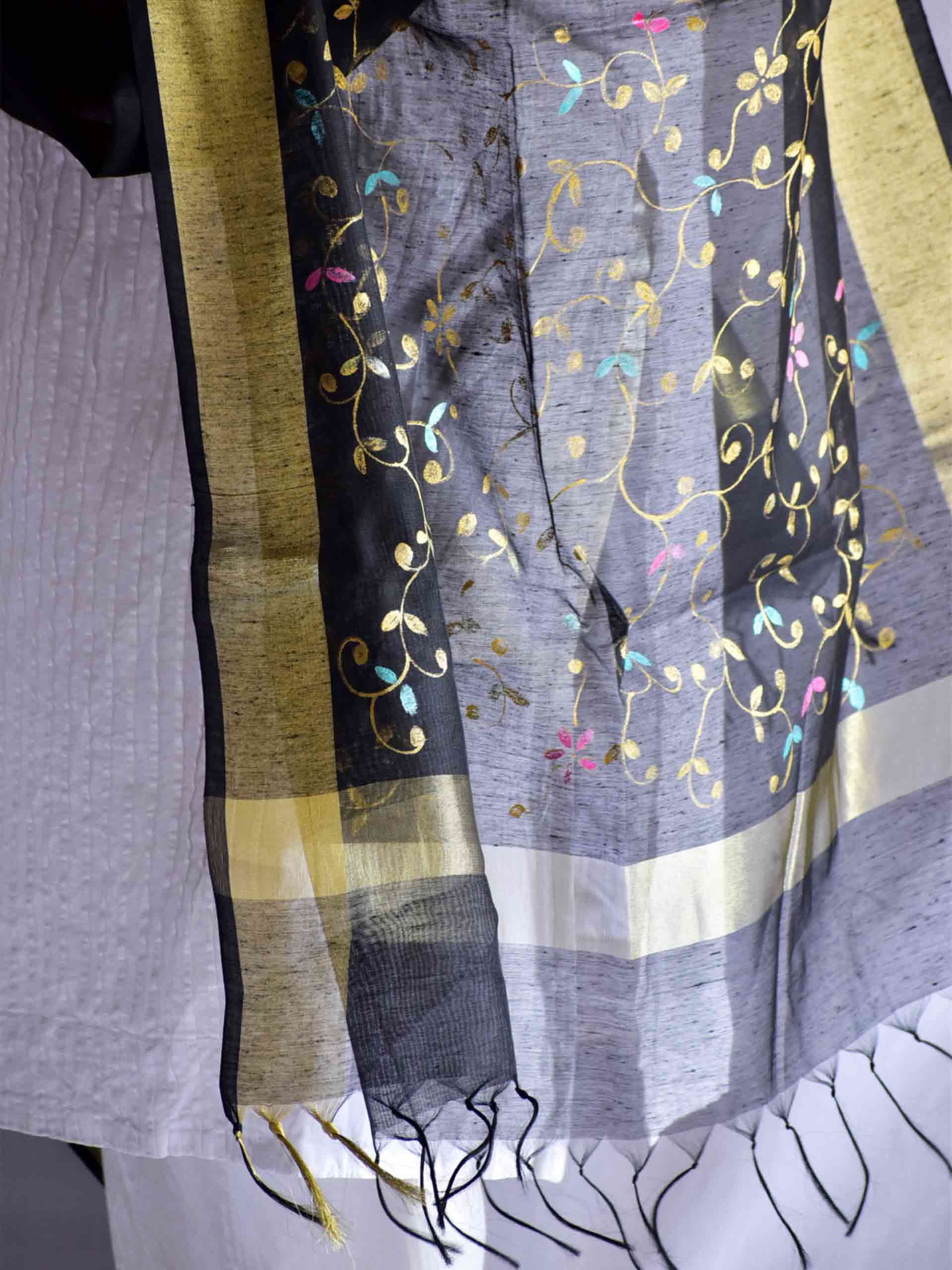 Phulwari -  Hand painted chanderi silk Dupatta