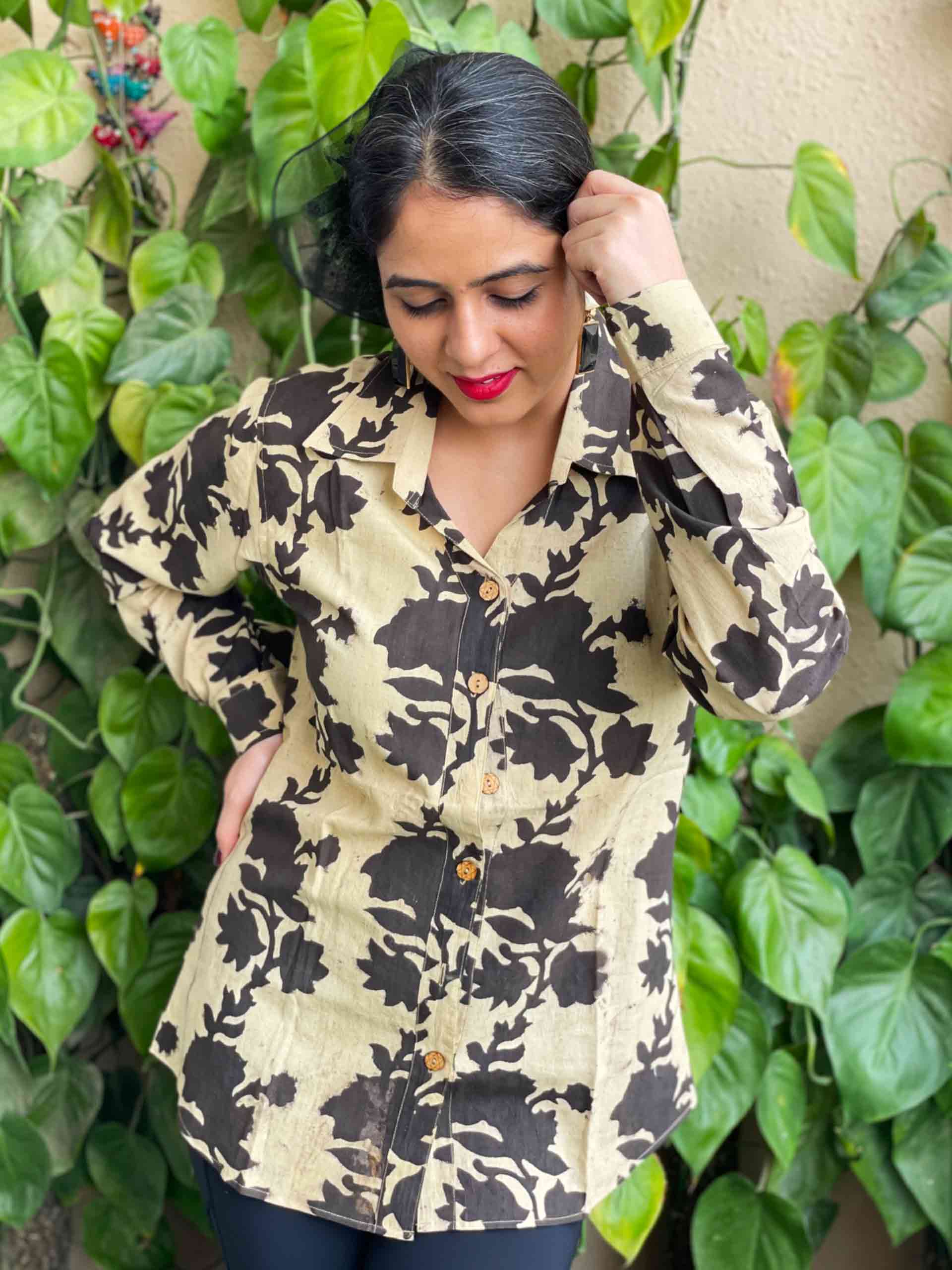 UD0057- Ajrakh hand block printed Shirt