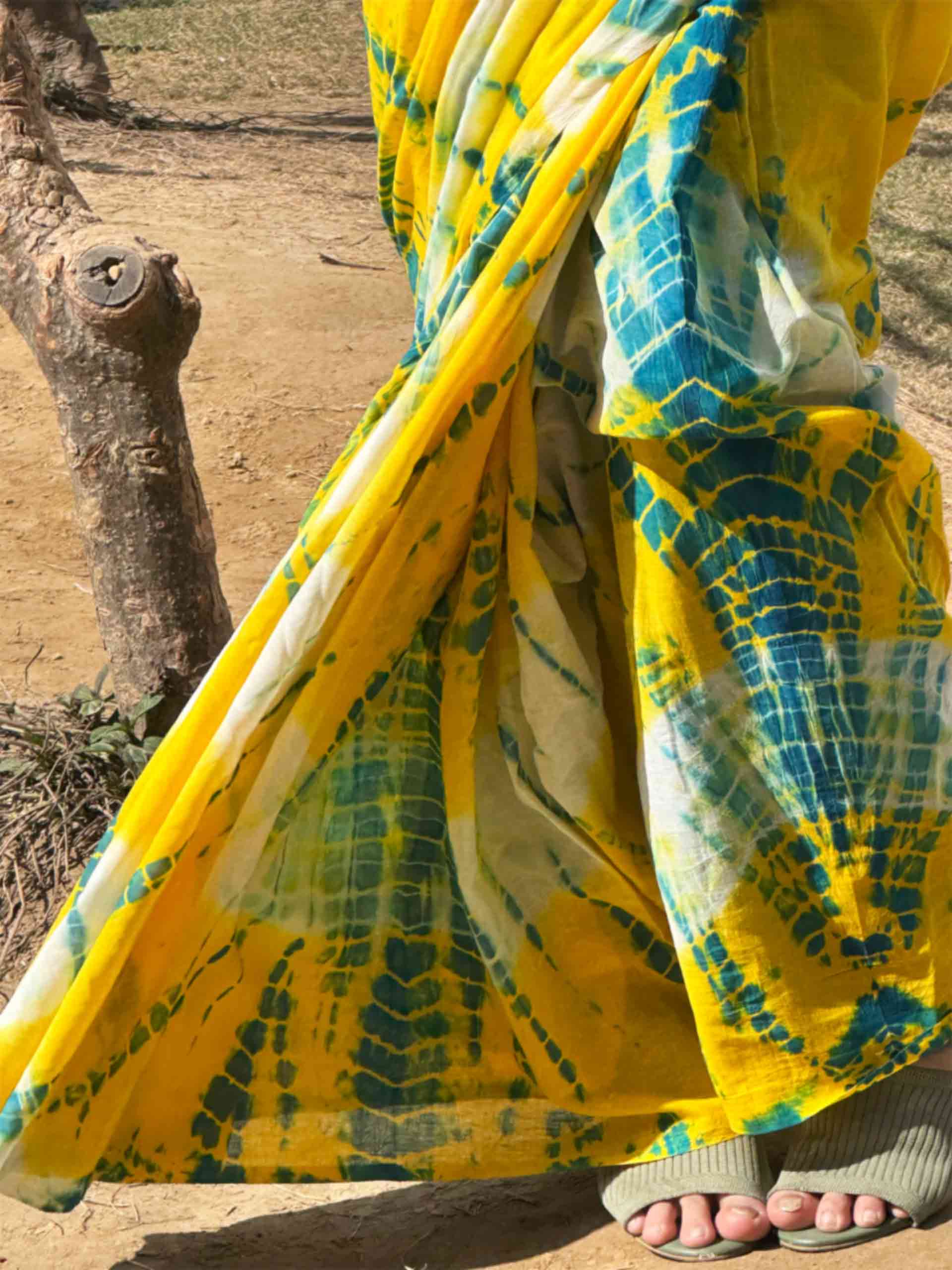 Rang Mahal - mul tie and dye saree