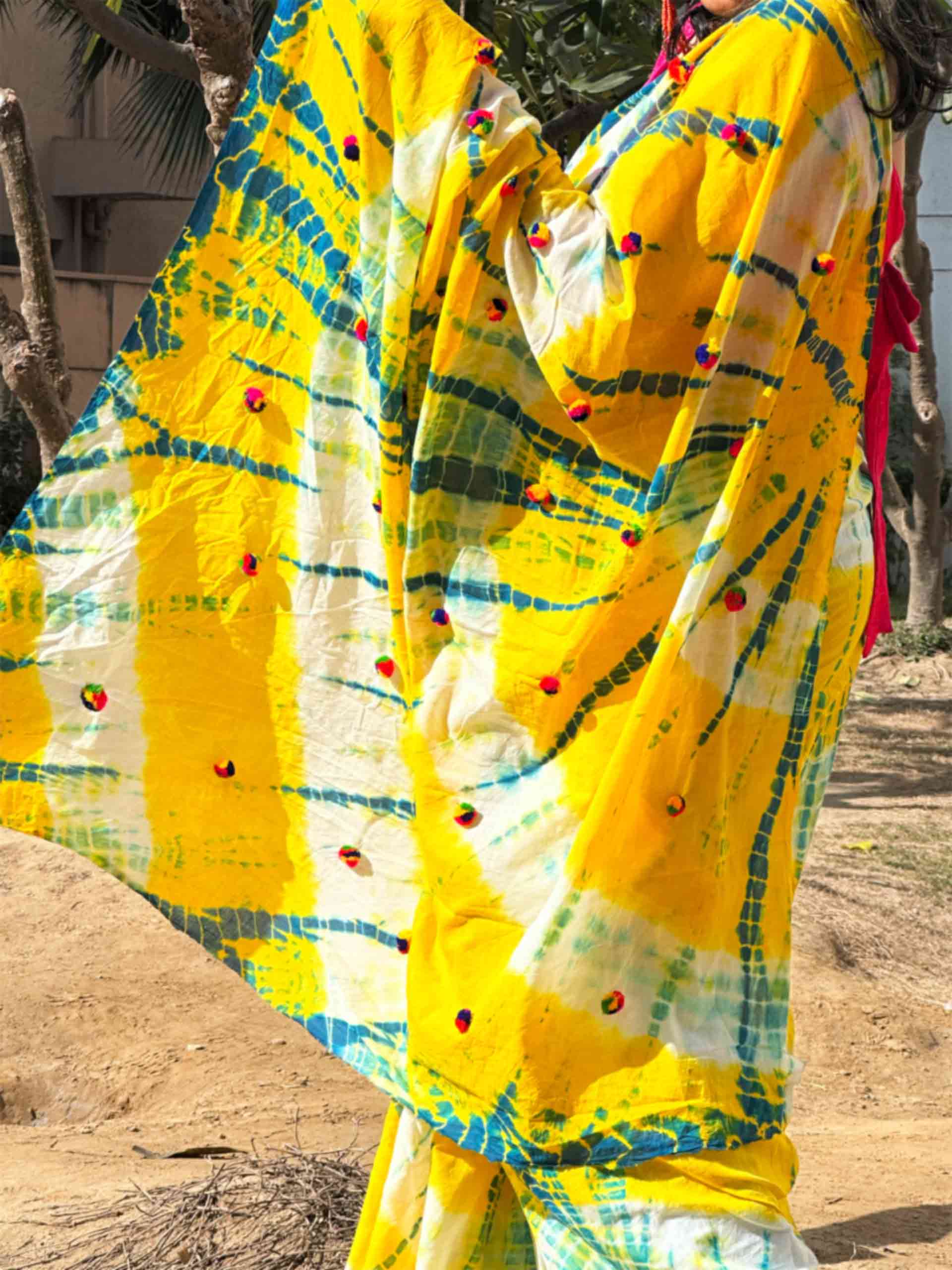 Rang Mahal - mul tie and dye saree