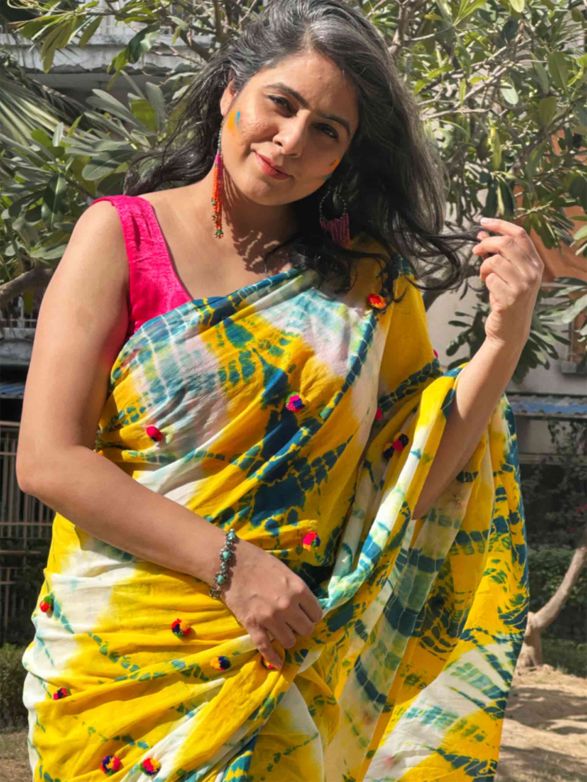 Rang Mahal - mul tie and dye saree