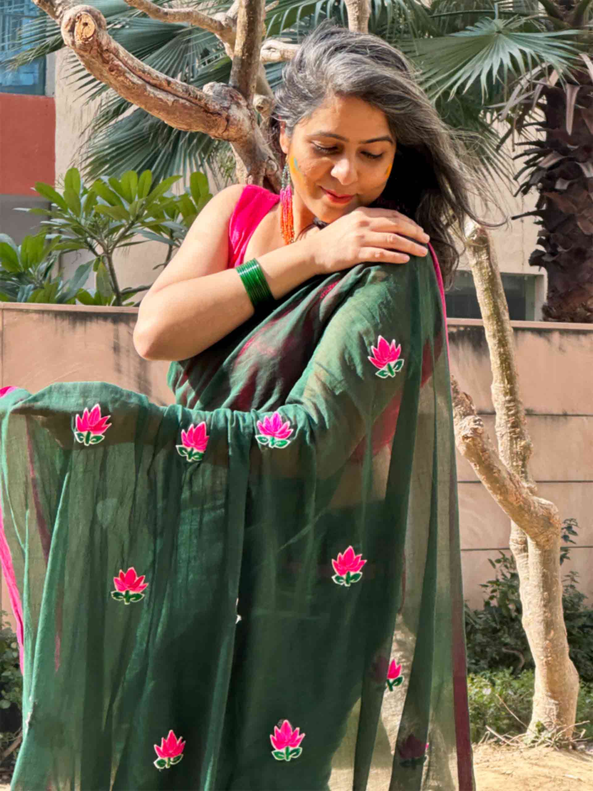 Shubhrang - mul cotton saree