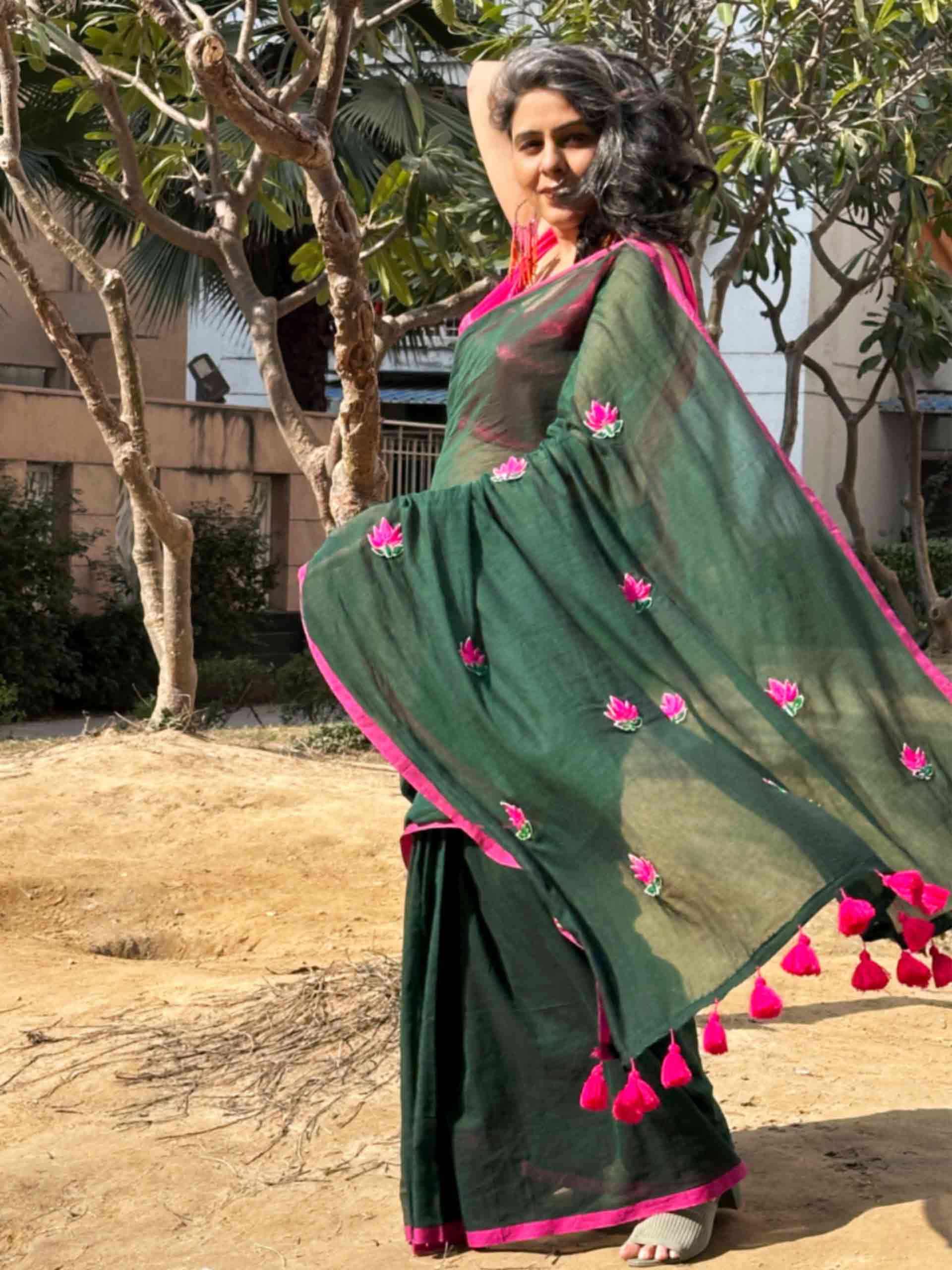 Shubhrang - mul cotton saree