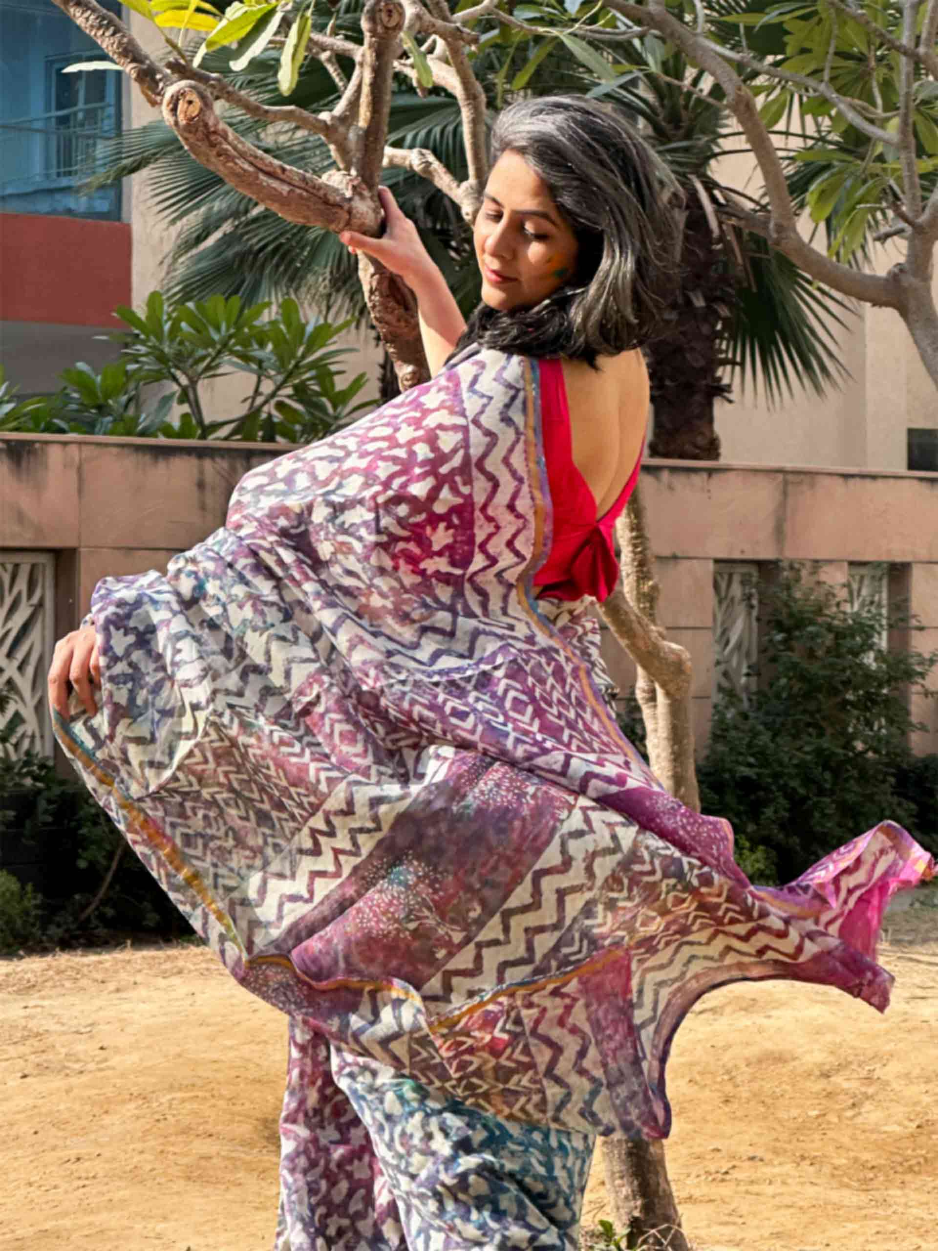 Rang- chanderi silk saree