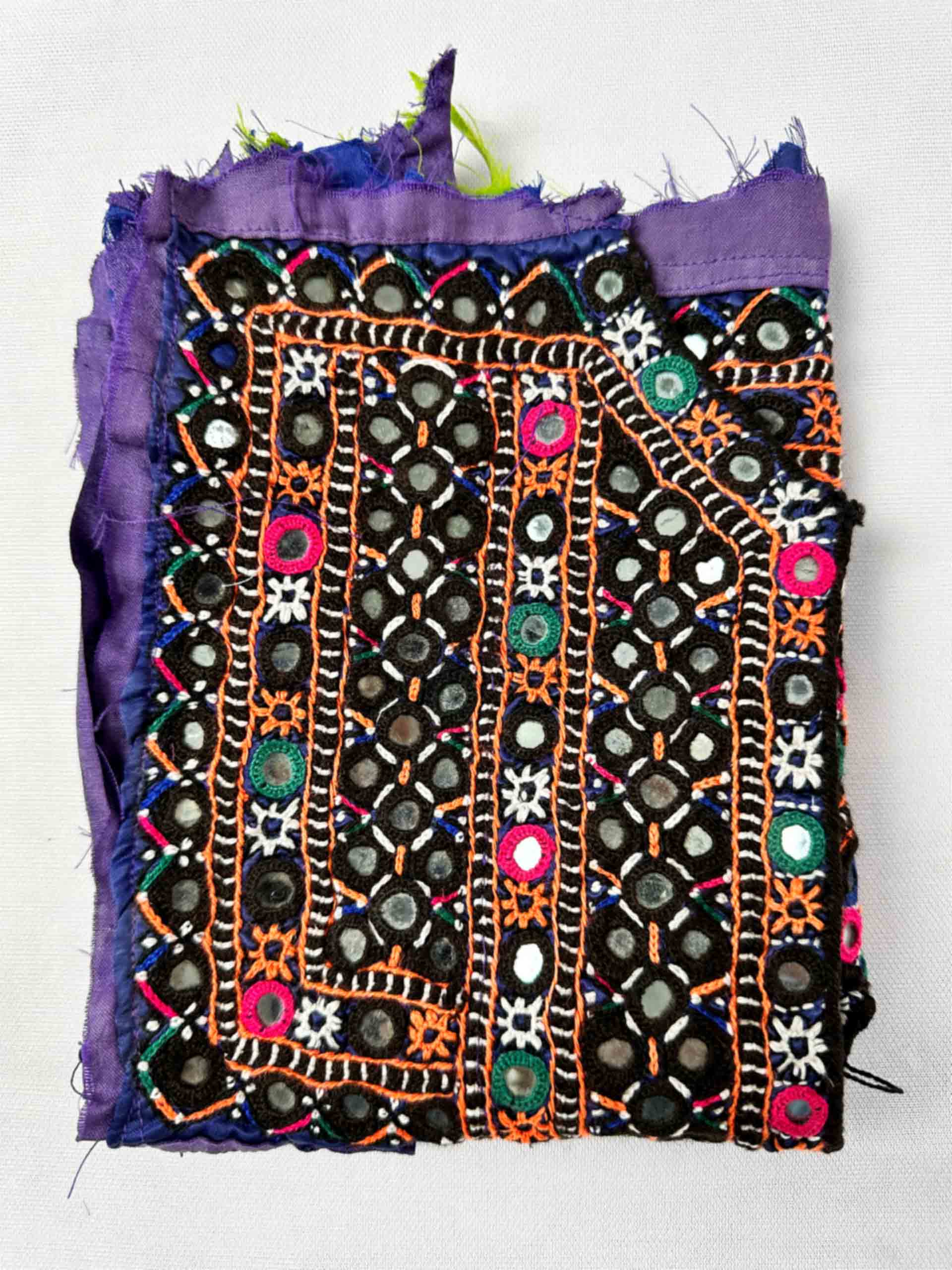 033 Vintage Mirror work Front Dress Patch 14*11