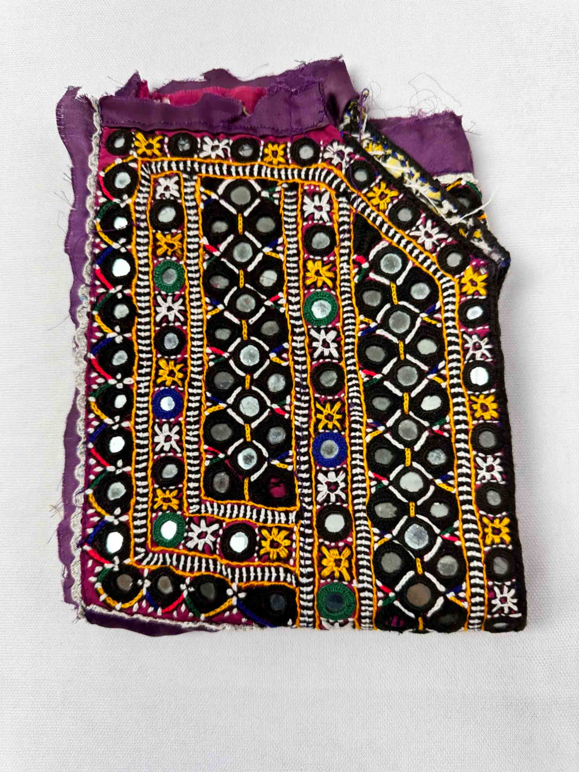 035 Vintage Mirror work Front Dress Patch 13*12