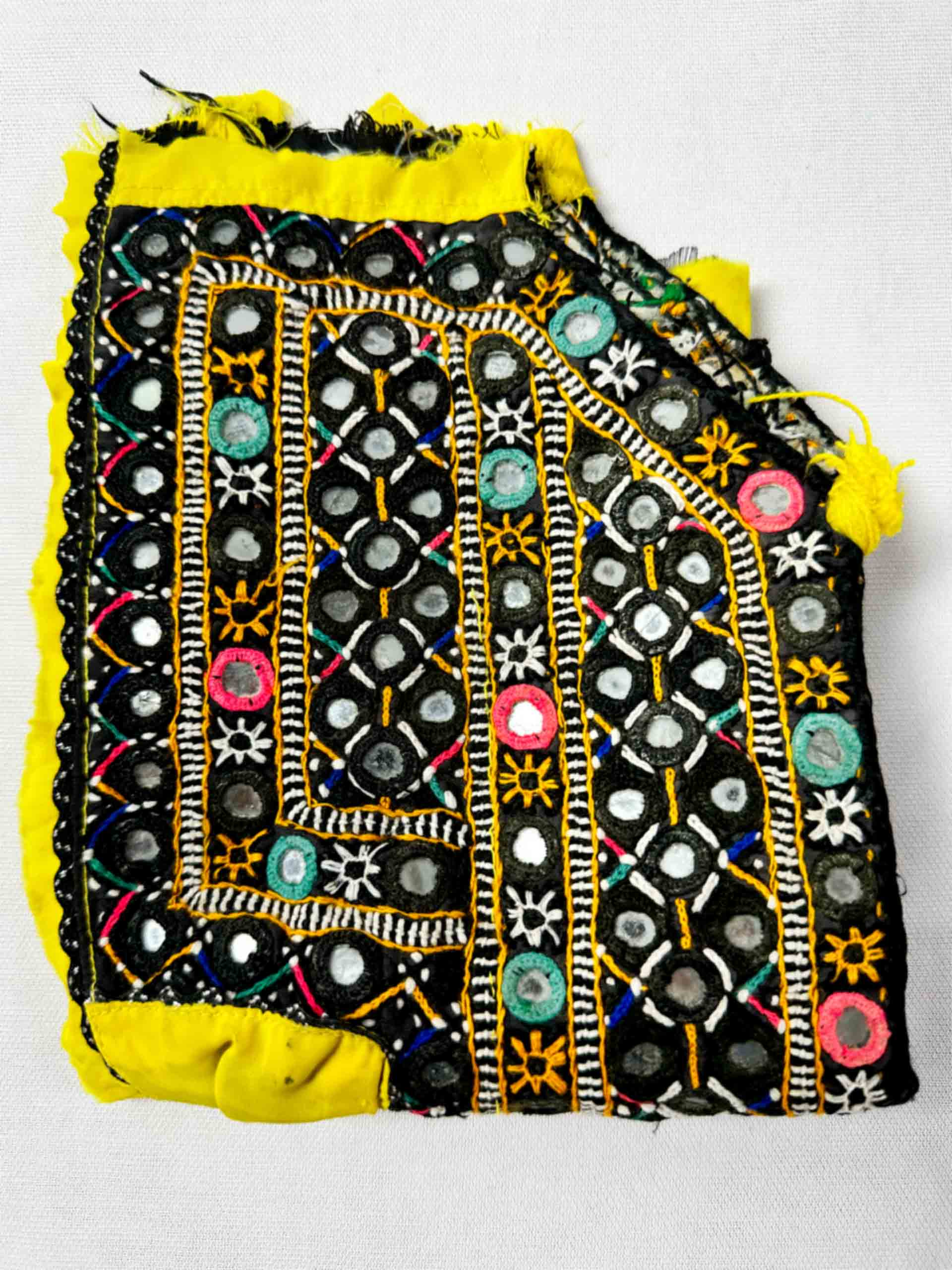 044 Vintage Mirror work Front Dress Patch 12*11