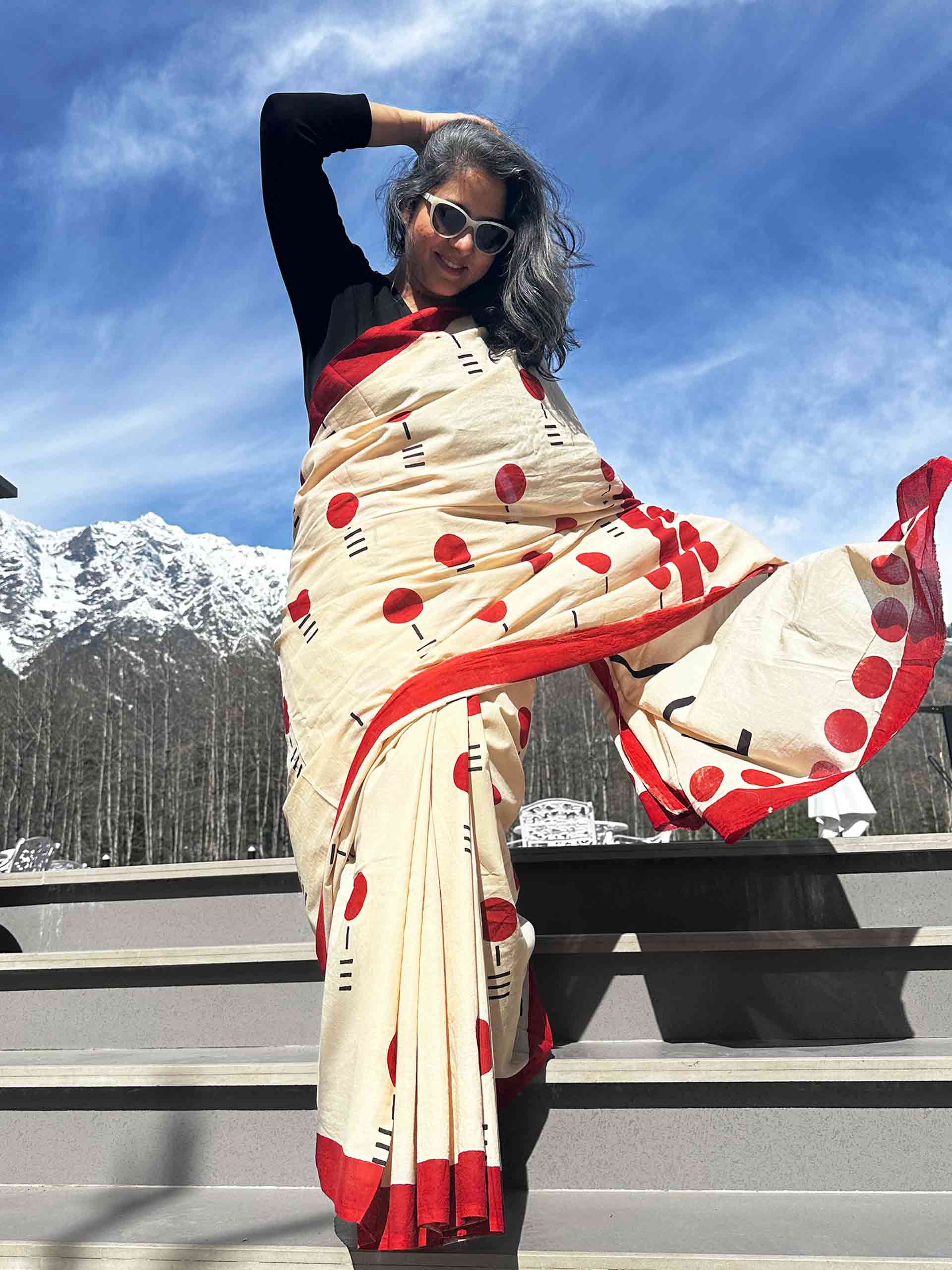 Naazuk - Dabu cotton saree