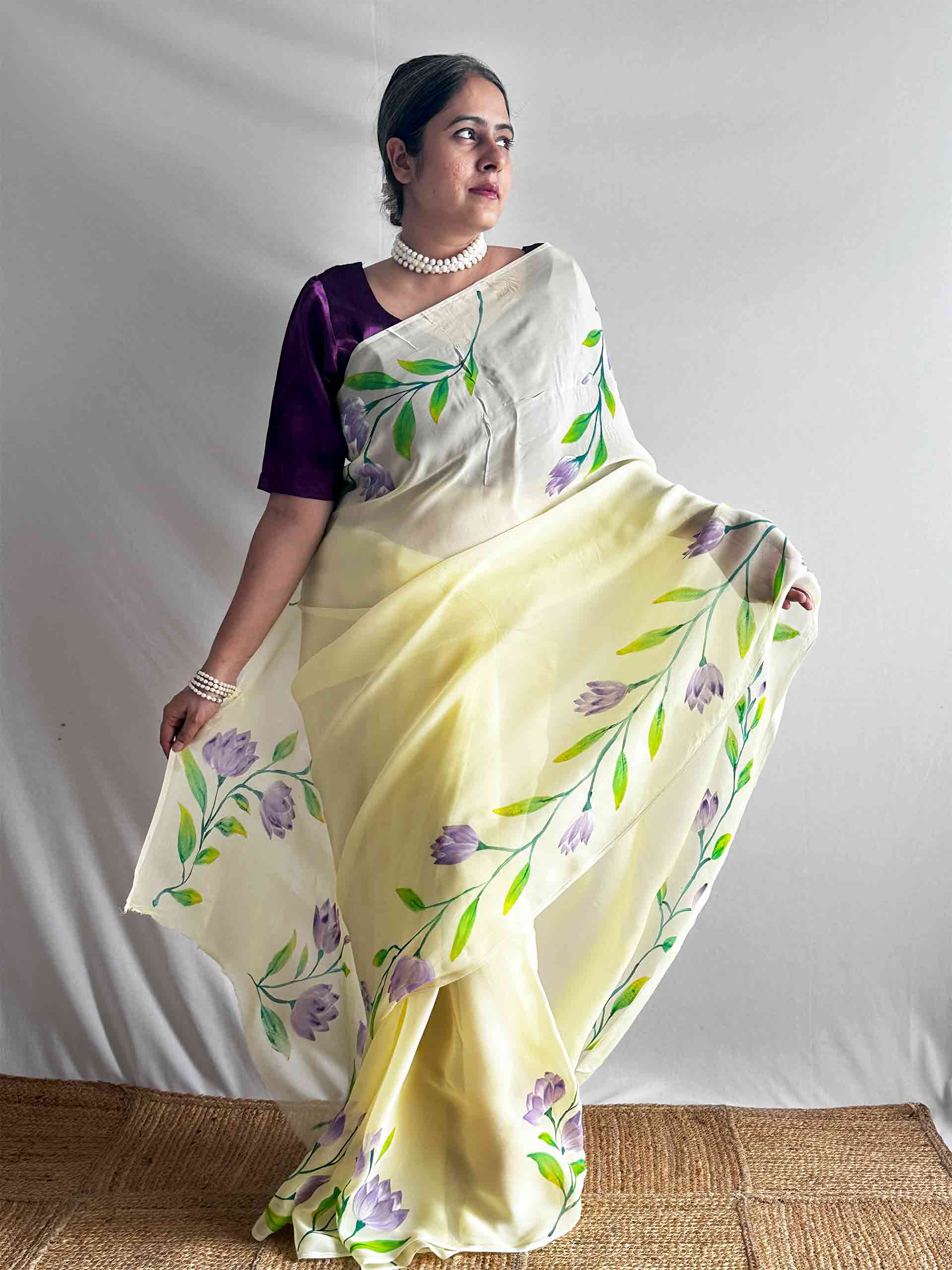 Neel Kamal - Hand print Organza saree