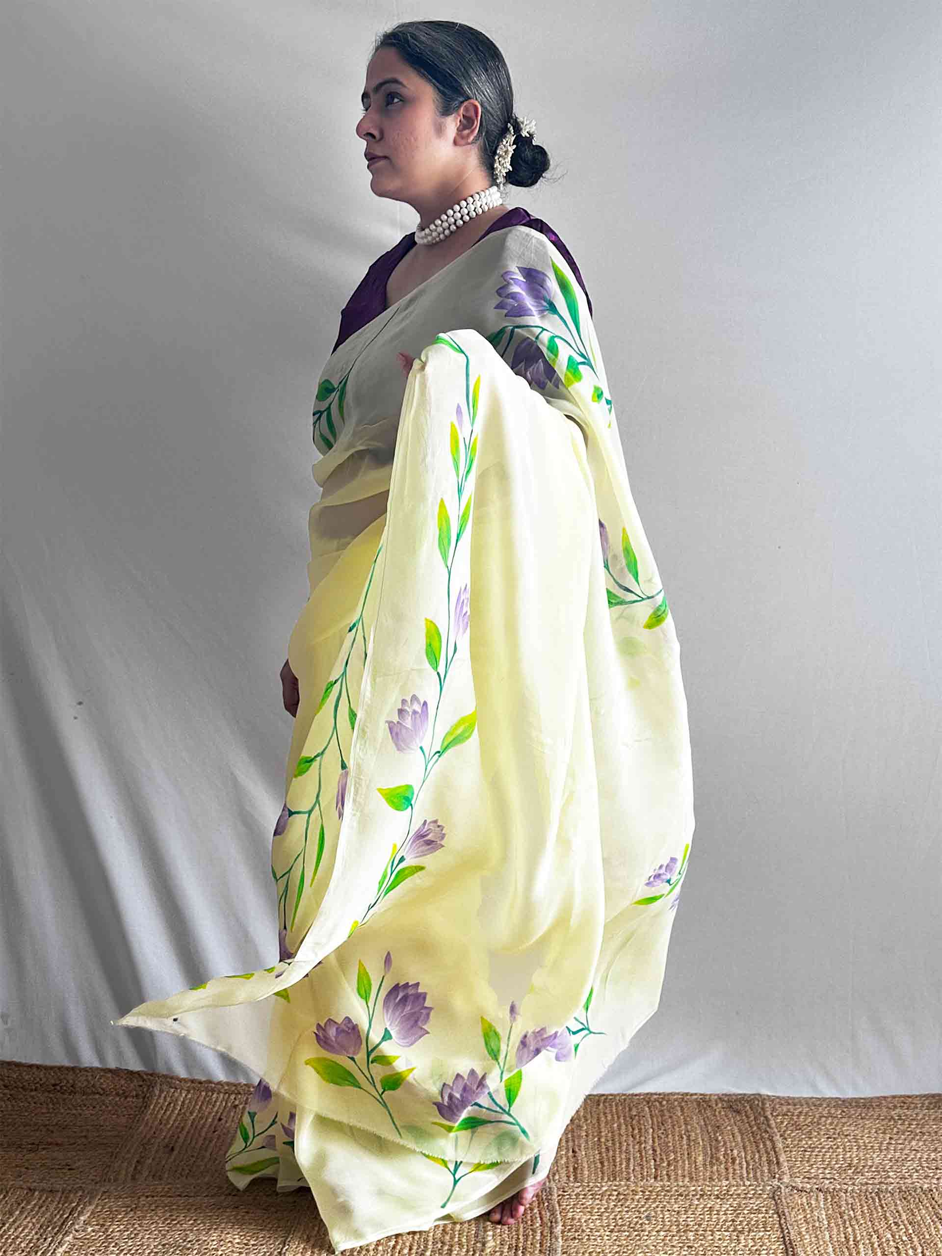 Neel Kamal - Hand print Organza saree