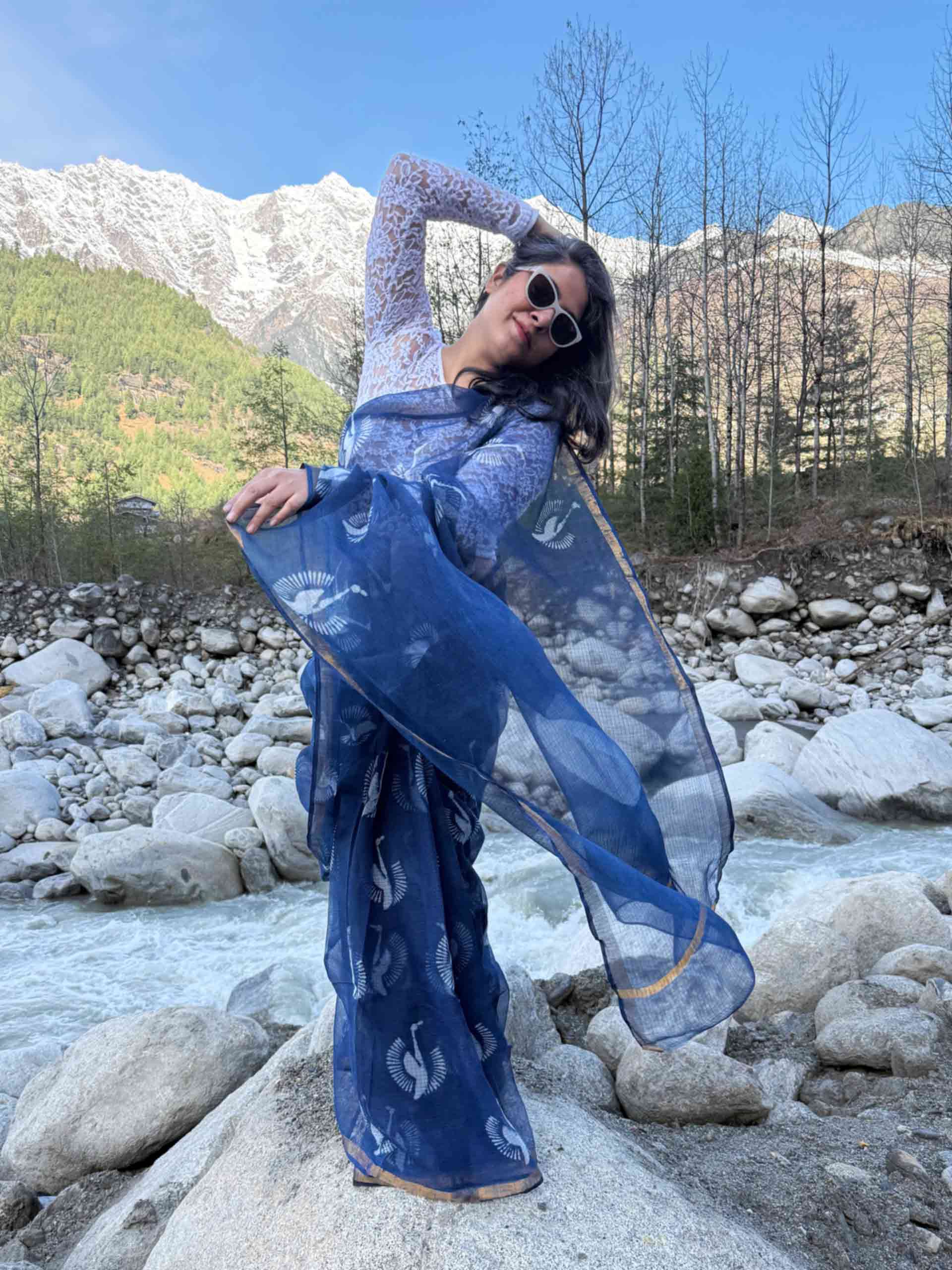 Neelam - Dabu Kota Doria Saree