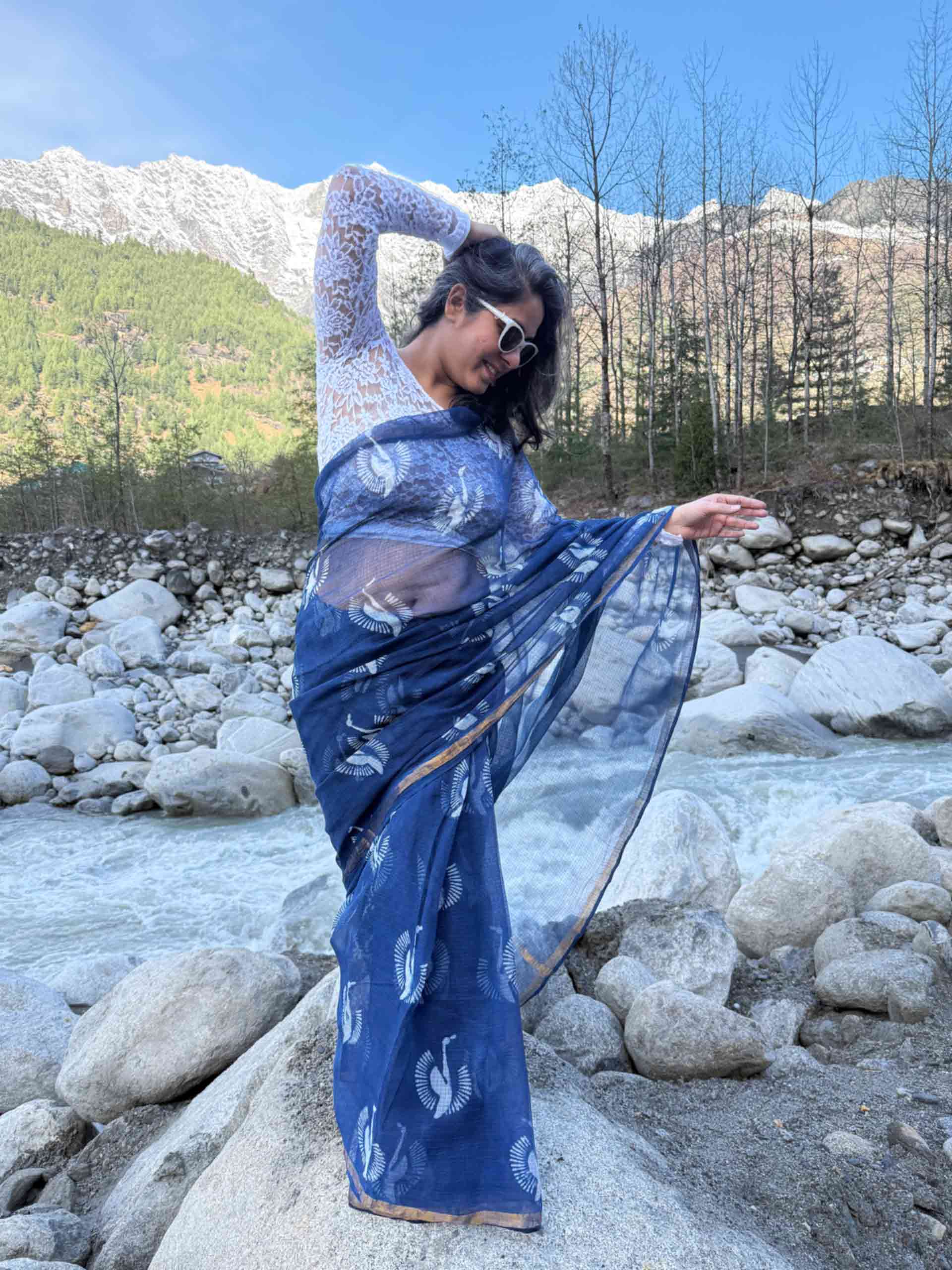 Neelam - Dabu Kota Doria Saree
