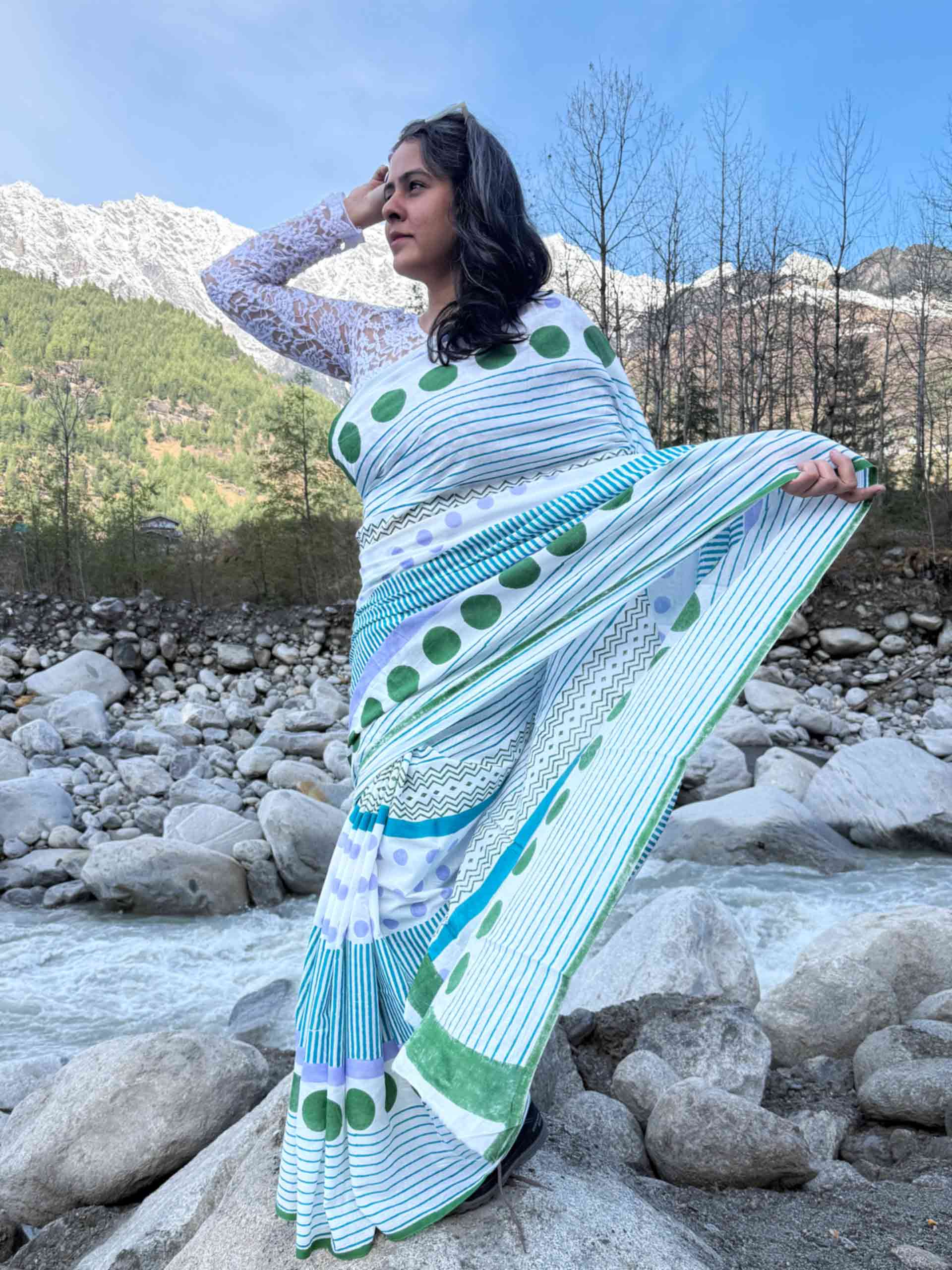 Aakashi - Dabu cotton saree