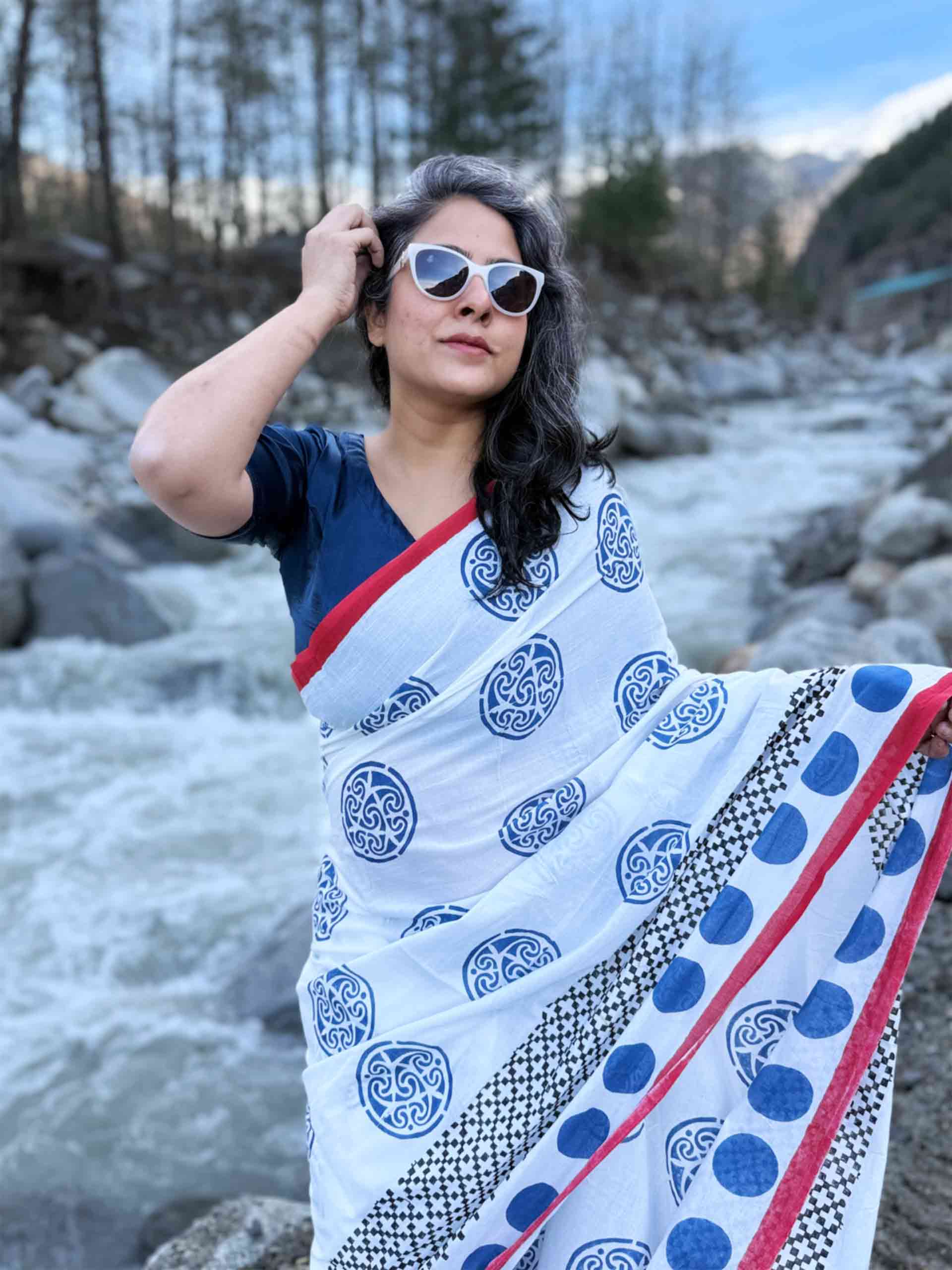 Shweta - Dabu cotton saree
