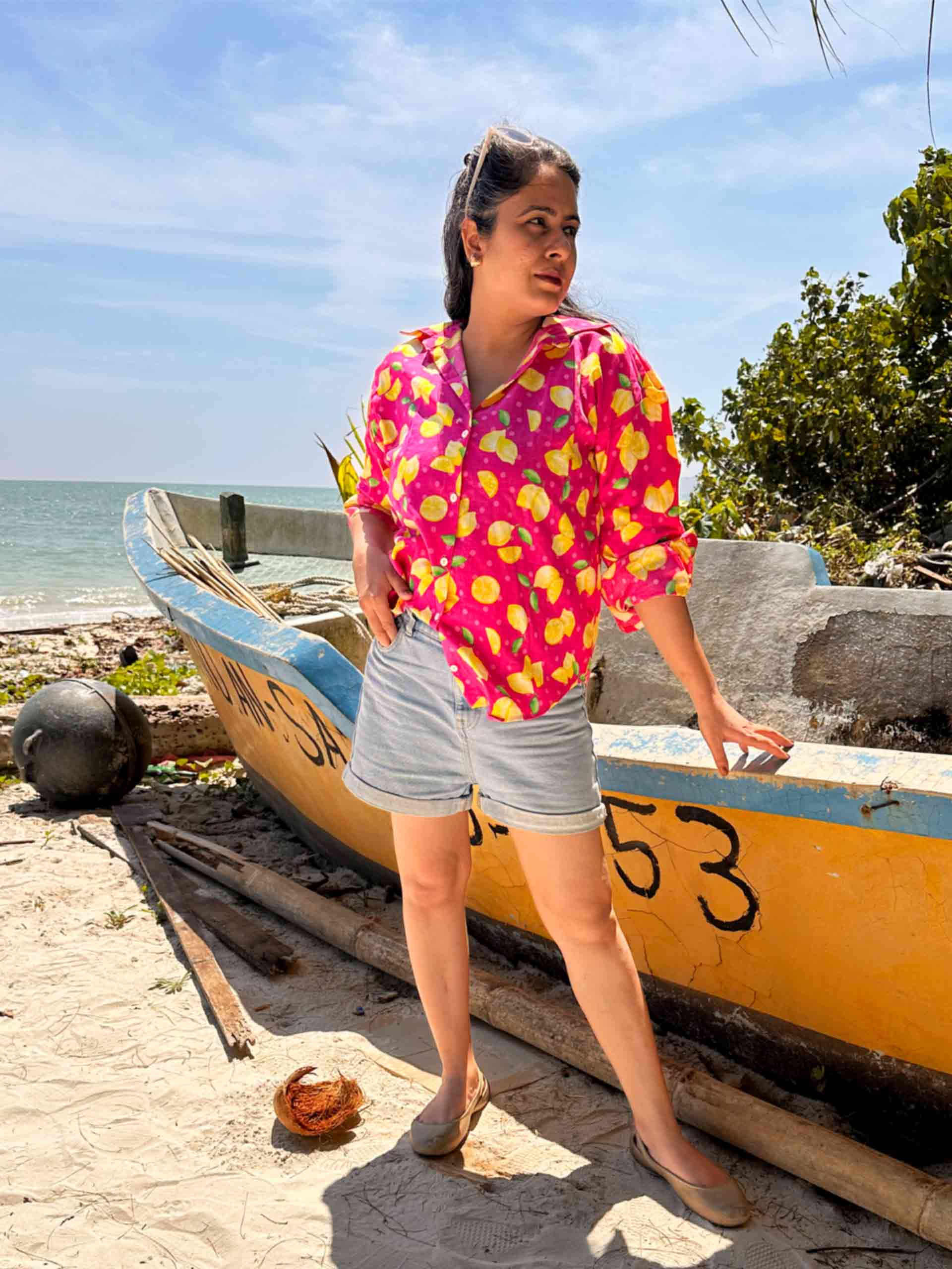 Robin - Printed Cotton oversized Shirt