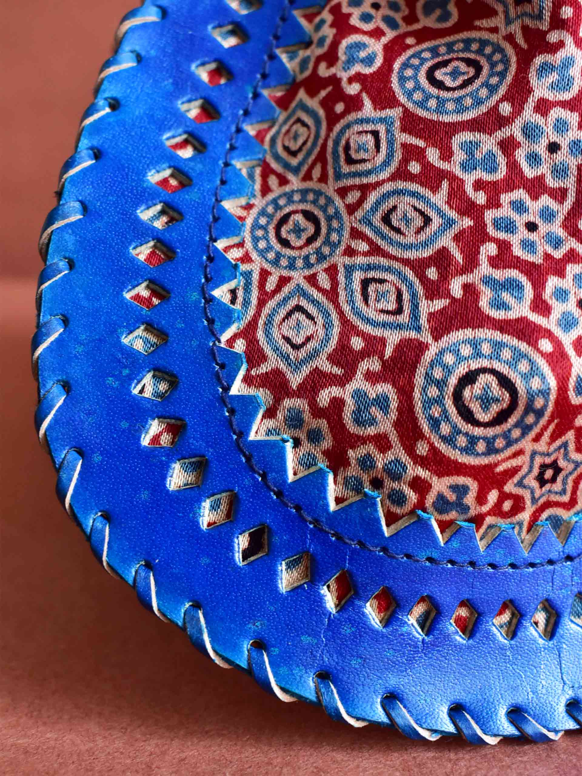 mary - mashru silk and leather coin potli