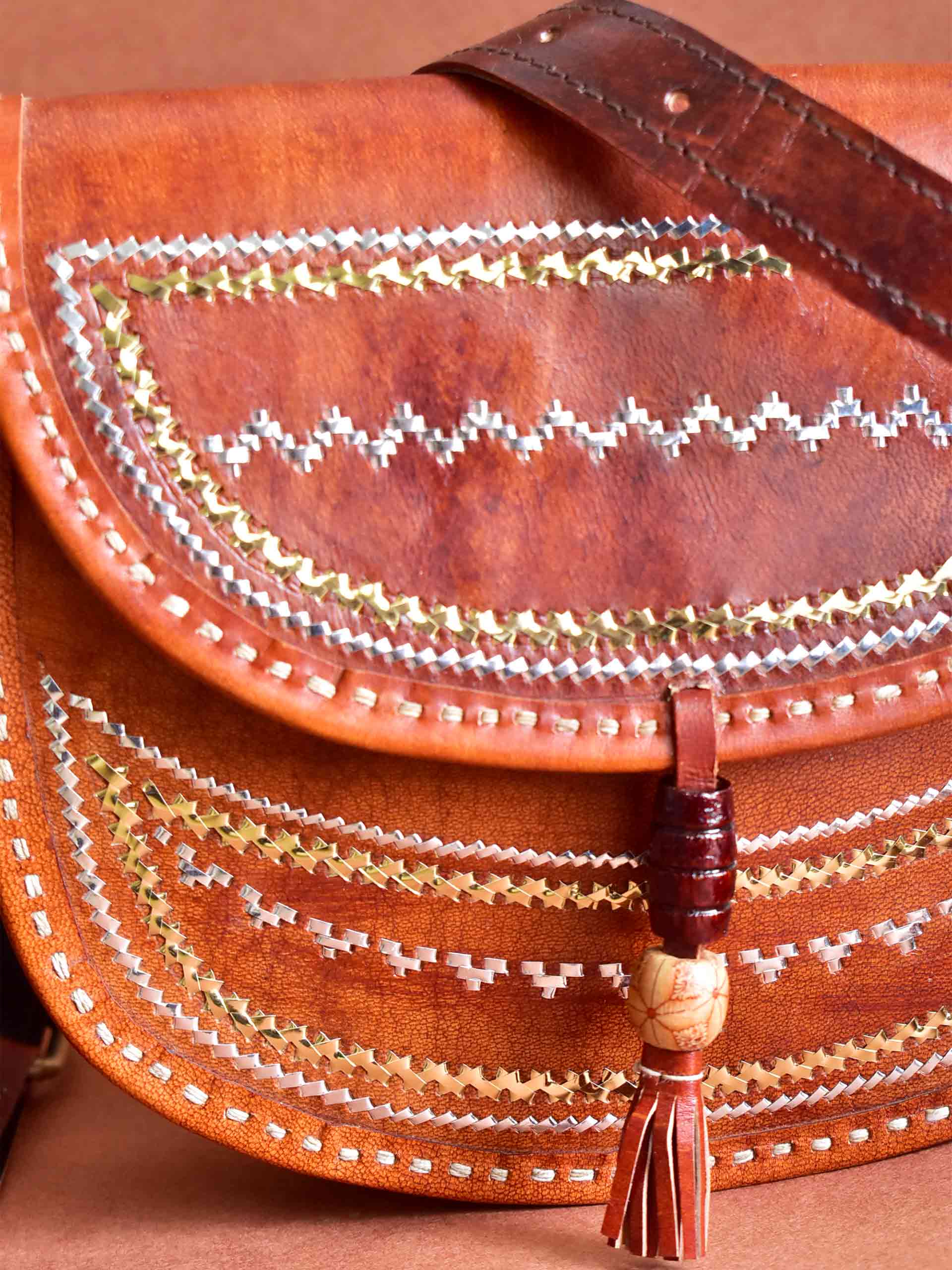 Mukaish - leather embroidered bag