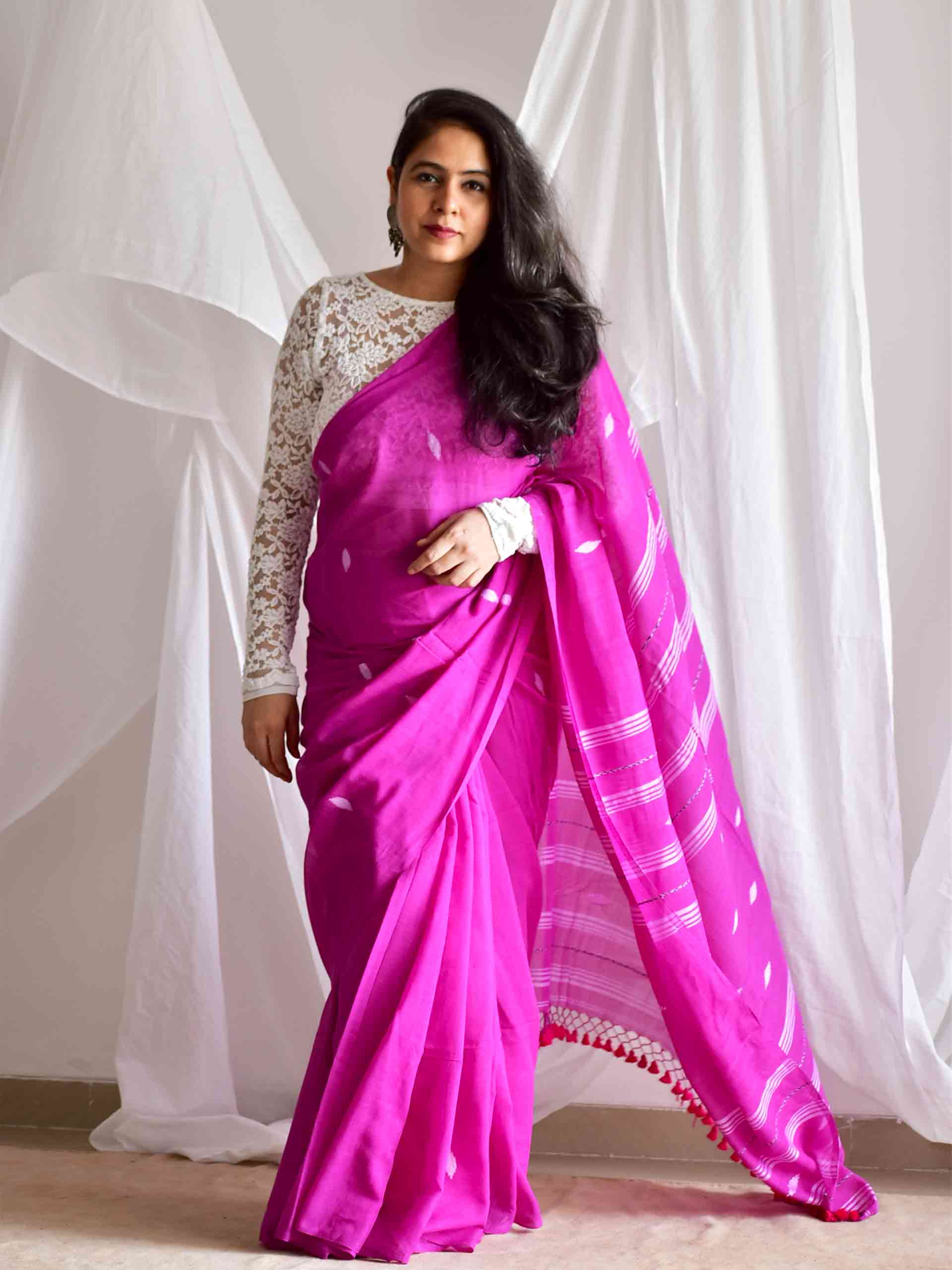 Mridang- Jamdani mul cotton saree