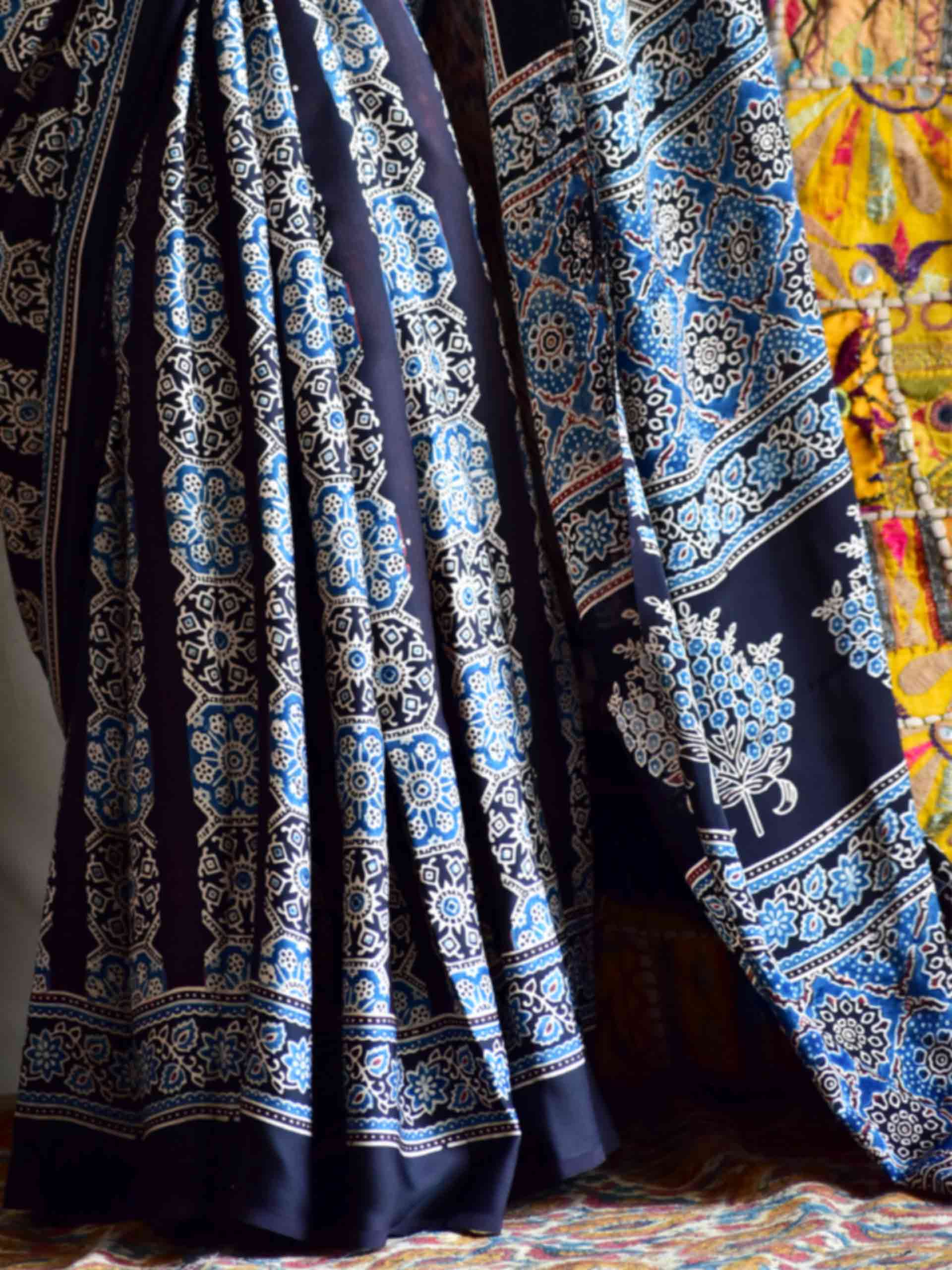 Ruhaani - Ajrakh modal Silk Saree
