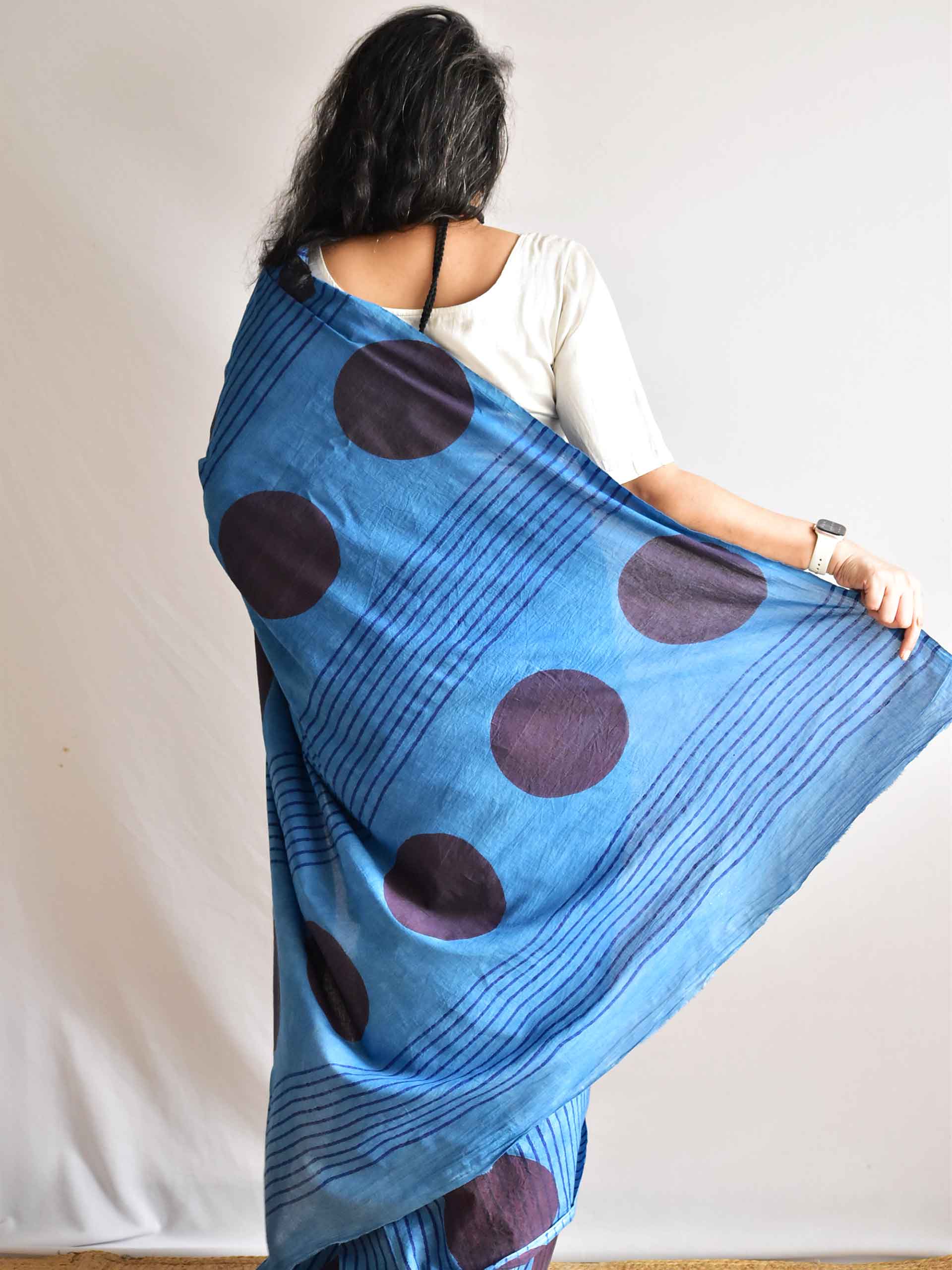 Nishachandra - Hand Block printed cotton saree