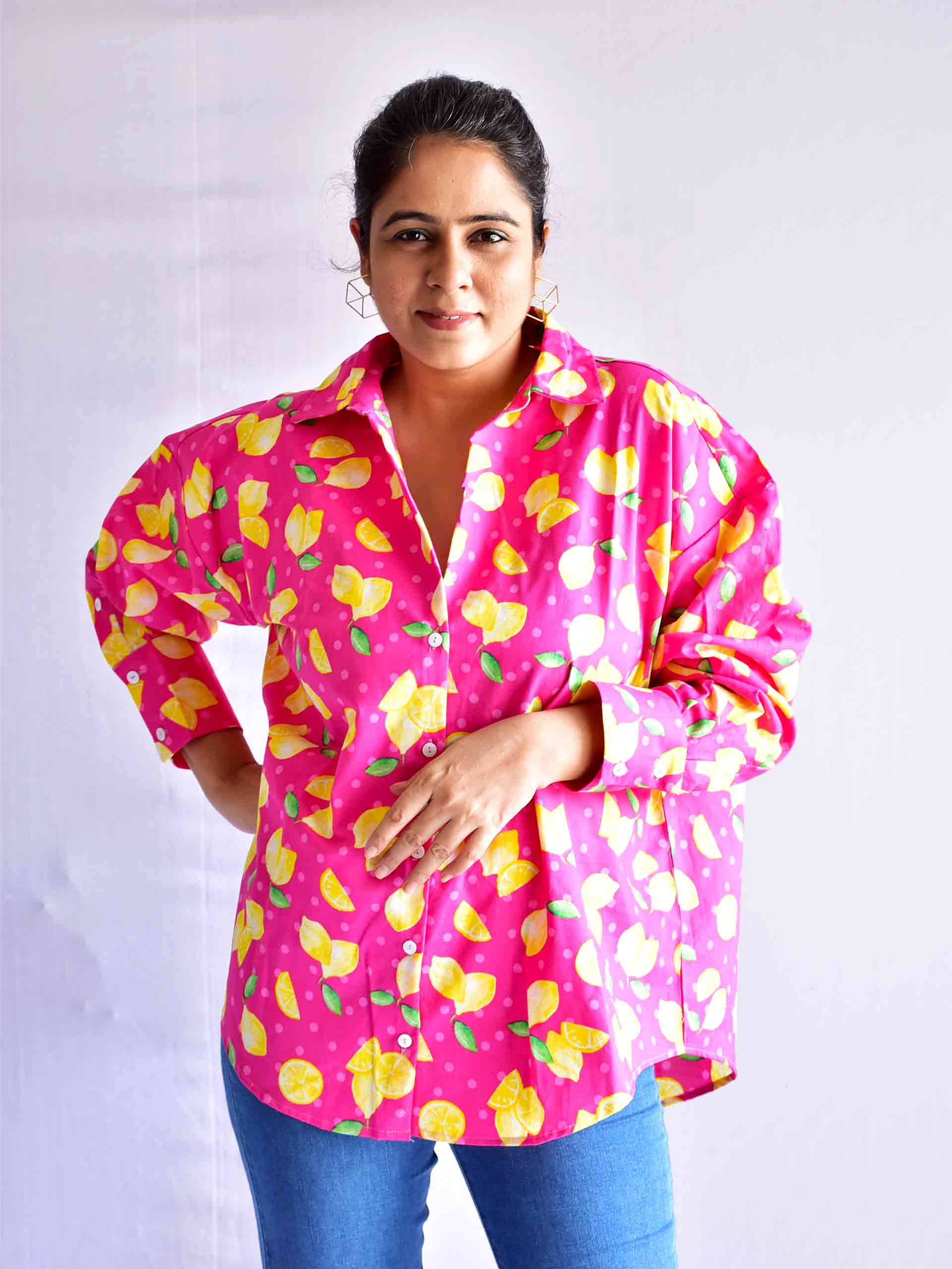 Robin - Printed Cotton oversized Shirt