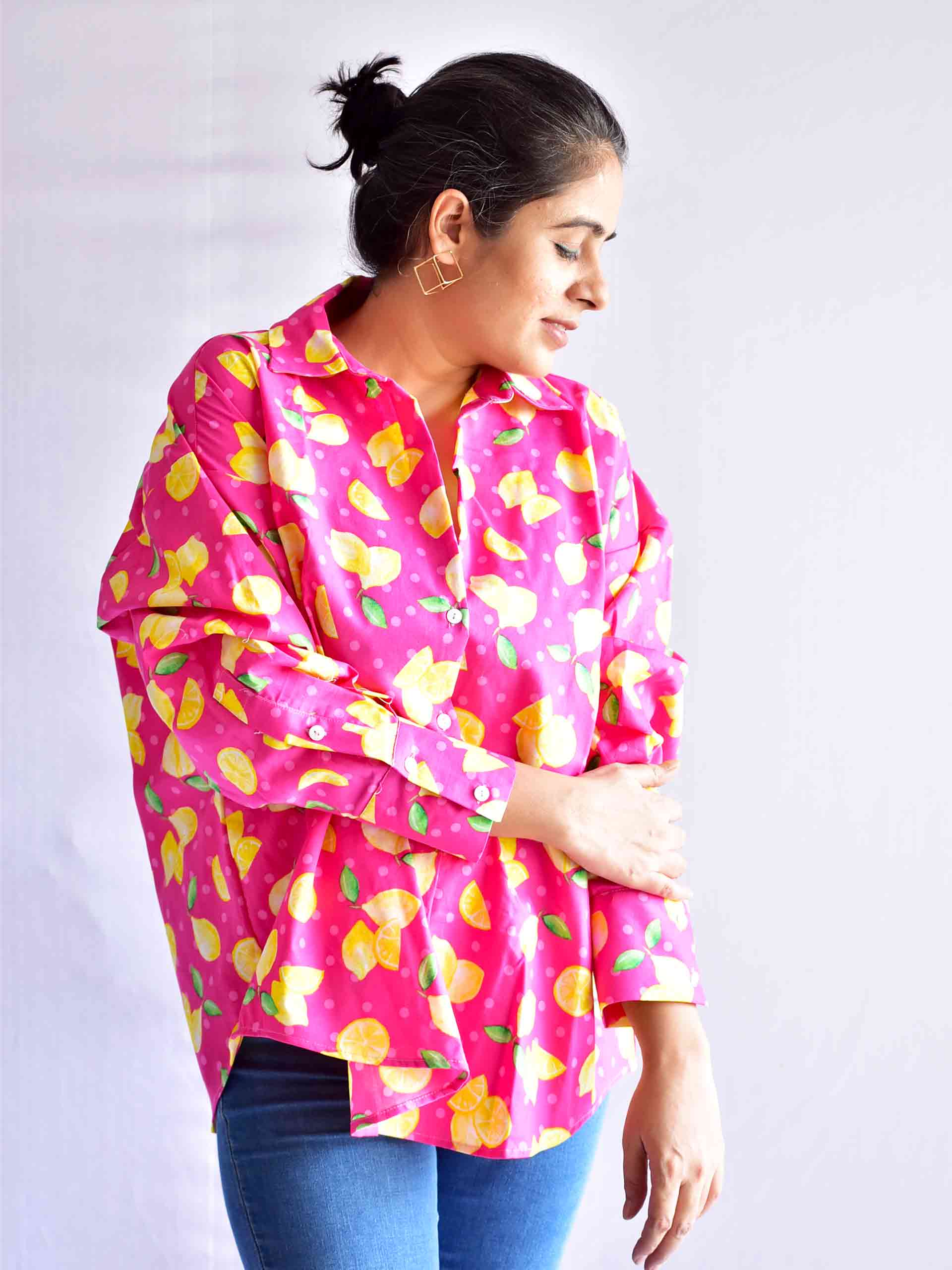 Robin - Printed Cotton oversized Shirt