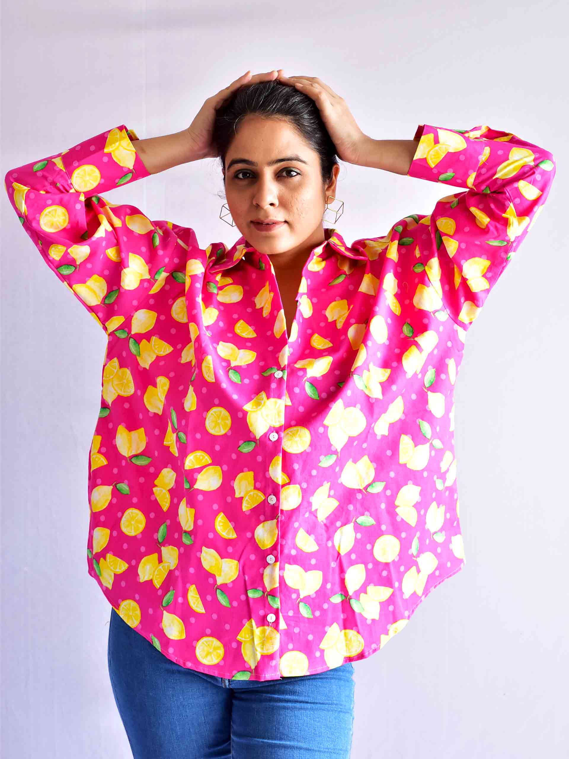 Robin - Printed Cotton oversized Shirt