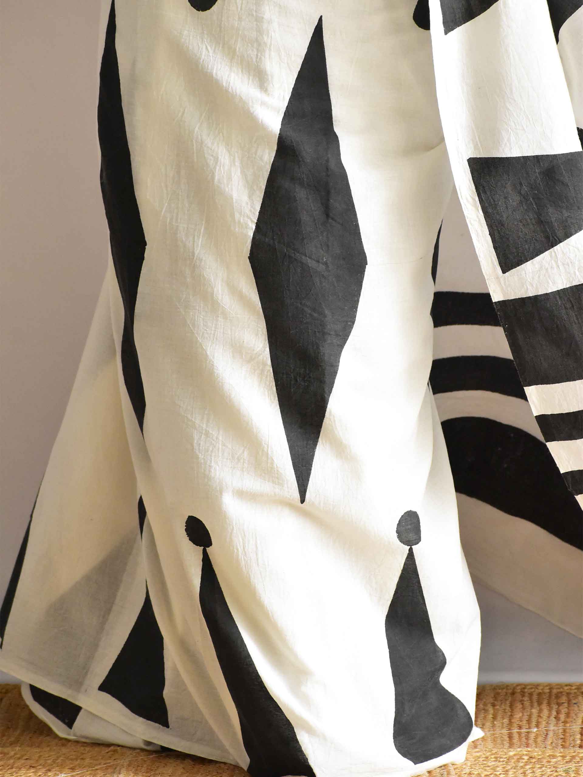Echelon - Hand Block printed cotton saree