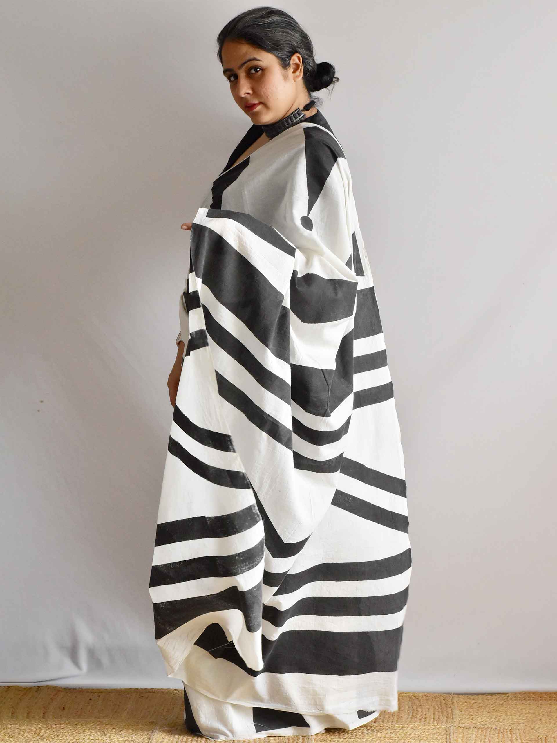 Echelon - Hand Block printed cotton saree
