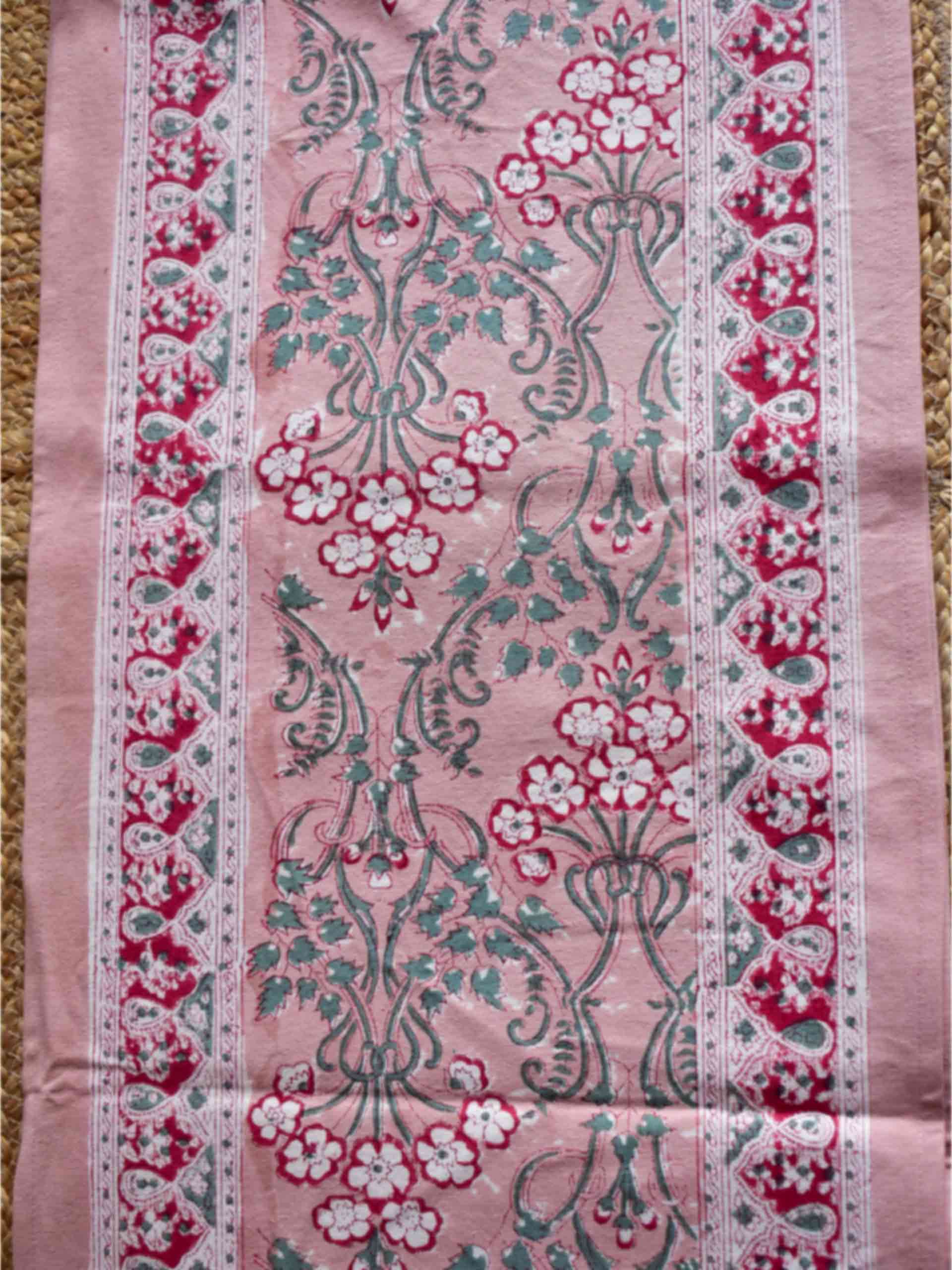 winter wonderland - Dabu Hand Block printed Table Runner 13x70